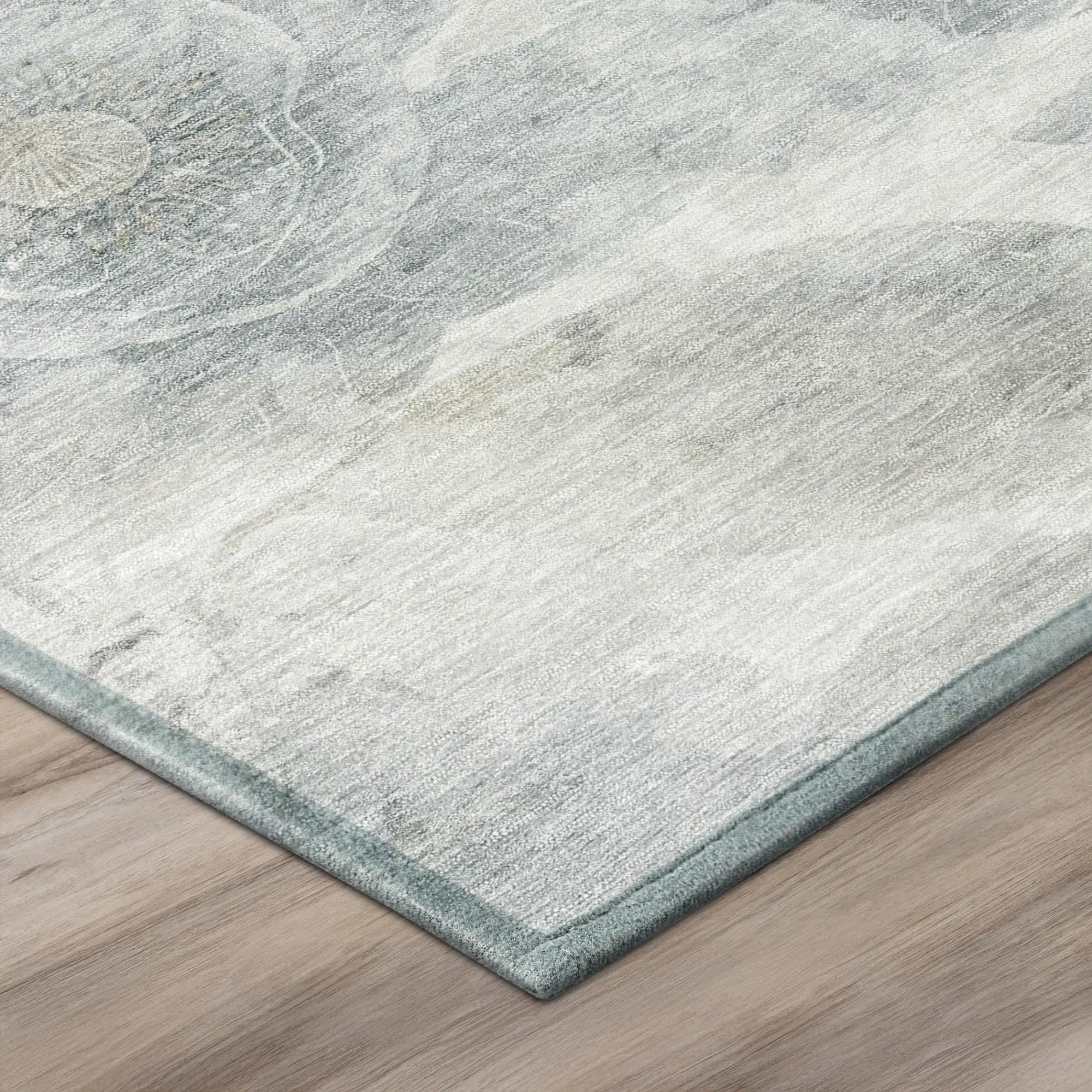 9' X 12' Taupe And Brown Floral Washable Indoor Outdoor Area Rug Homeroots Outdoor
