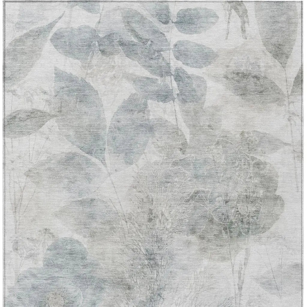 9' X 12' Taupe And Brown Floral Washable Indoor Outdoor Area Rug Homeroots Outdoor