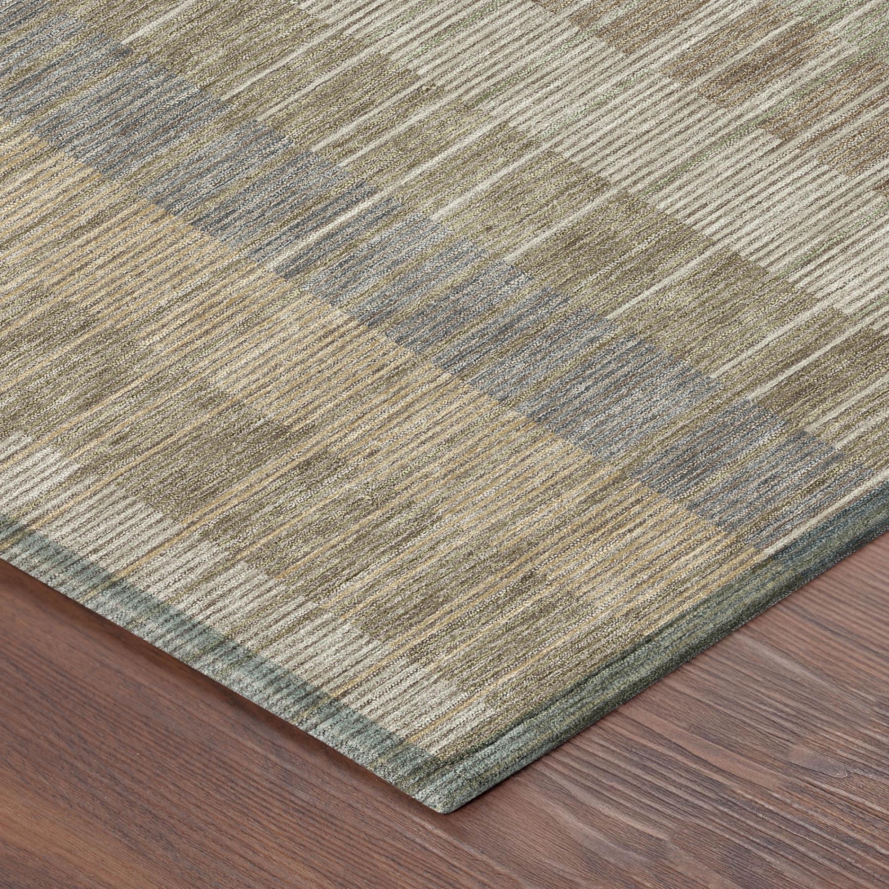 9' X 12' Taupe And Brown Striped Washable Indoor Outdoor Area Rug Homeroots Outdoor