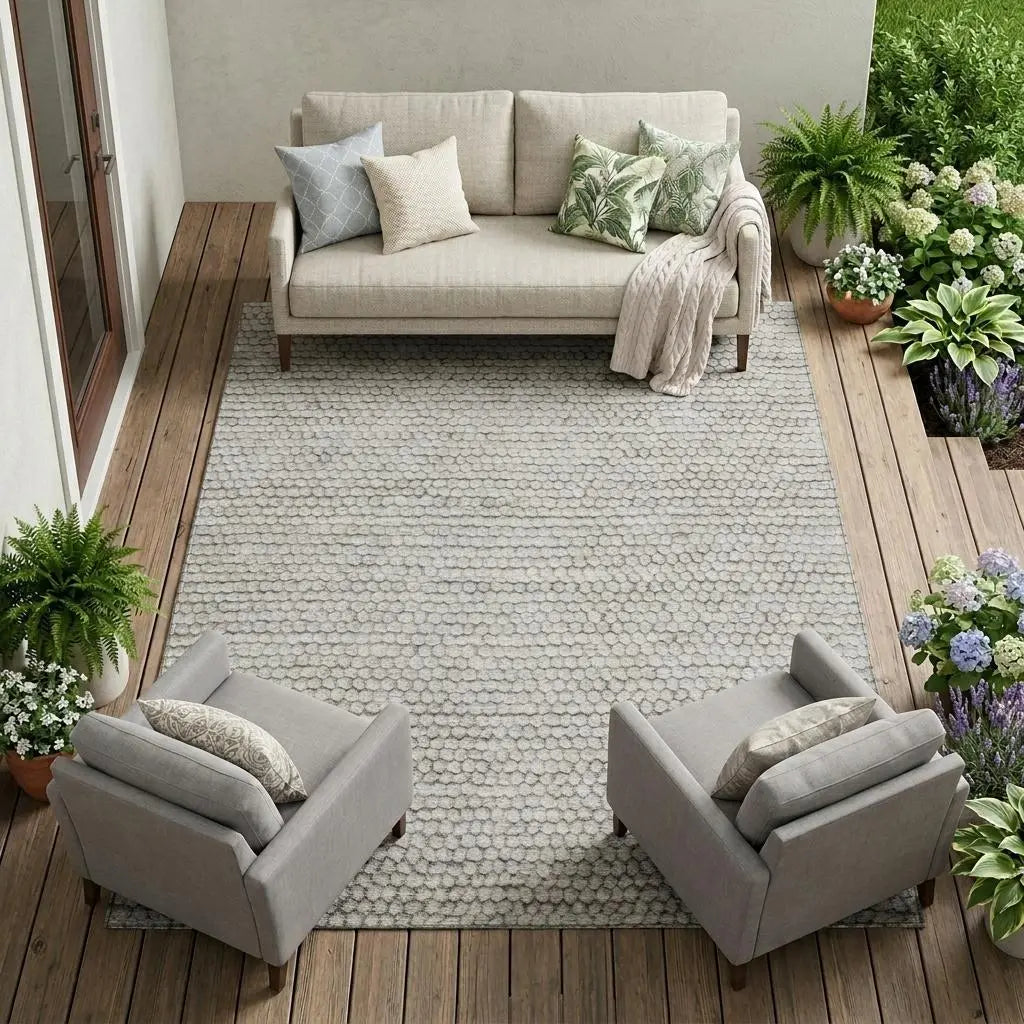 9' X 12' Taupe And Brown Striped Washable Indoor Outdoor Area Rug Homeroots Outdoor