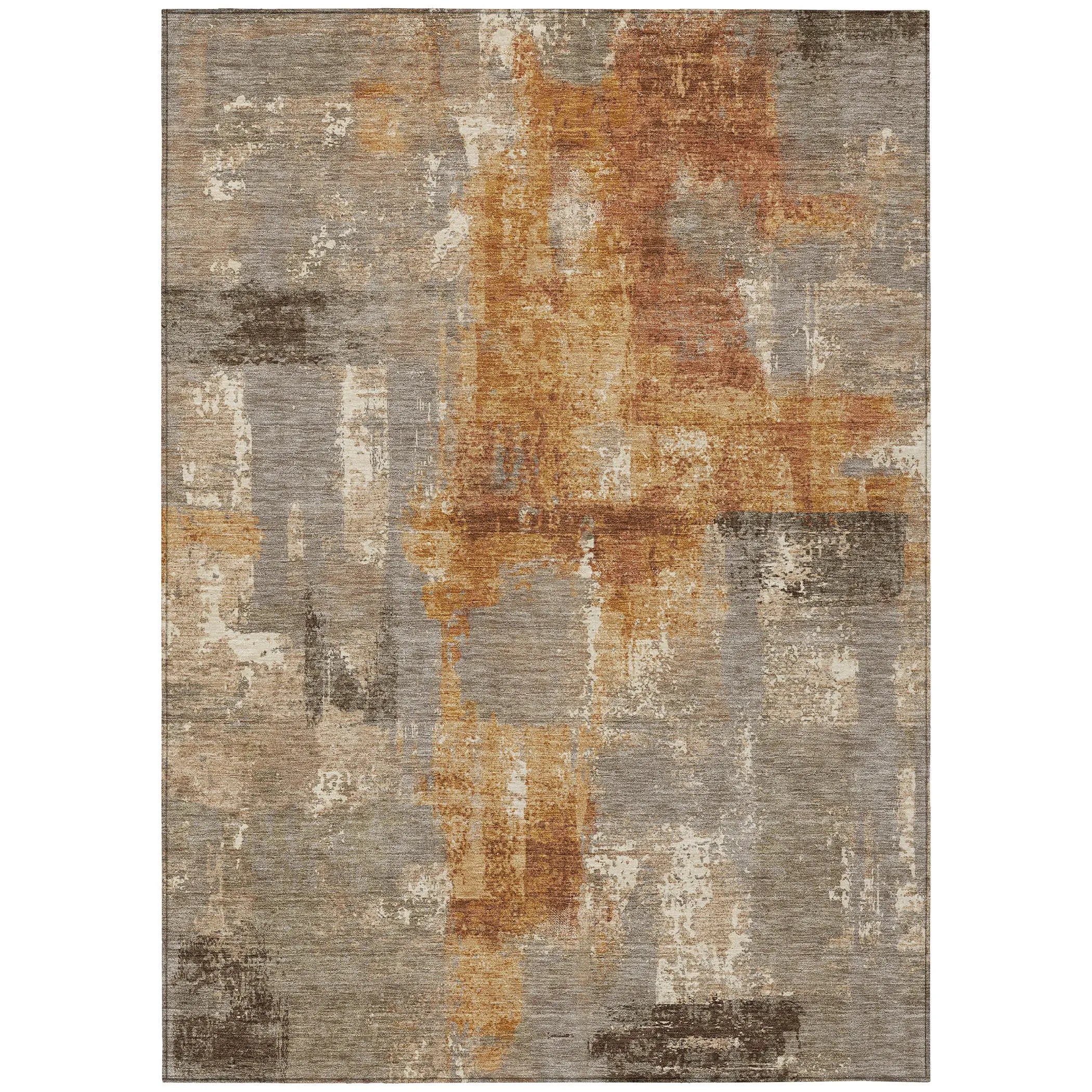 9' X 12' Taupe And Gray Abstract Washable Indoor Outdoor Area Rug Homeroots Outdoor