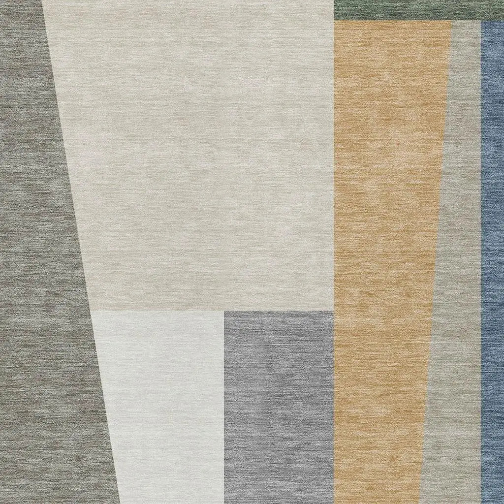 9' X 12' Taupe And Olive Green Geometric Washable Indoor Outdoor Area Rug Homeroots Outdoor