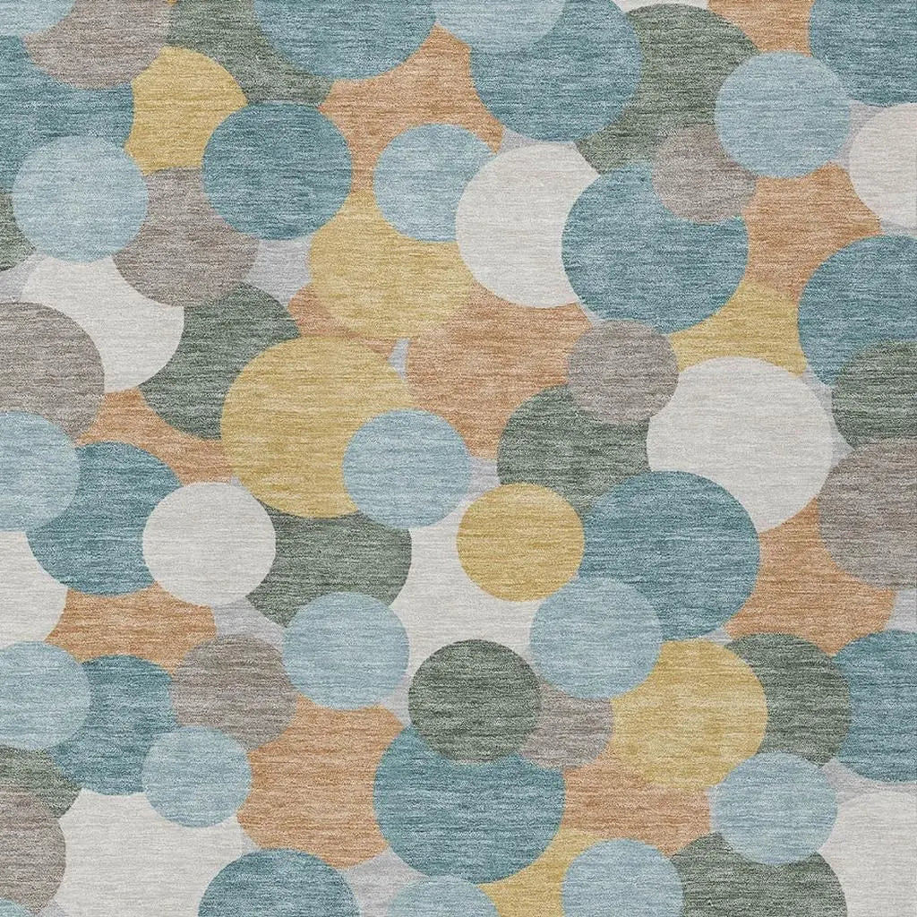 9' X 12' Teal Blue And Aqua Geometric Washable Indoor Outdoor Area Rug Homeroots Outdoor