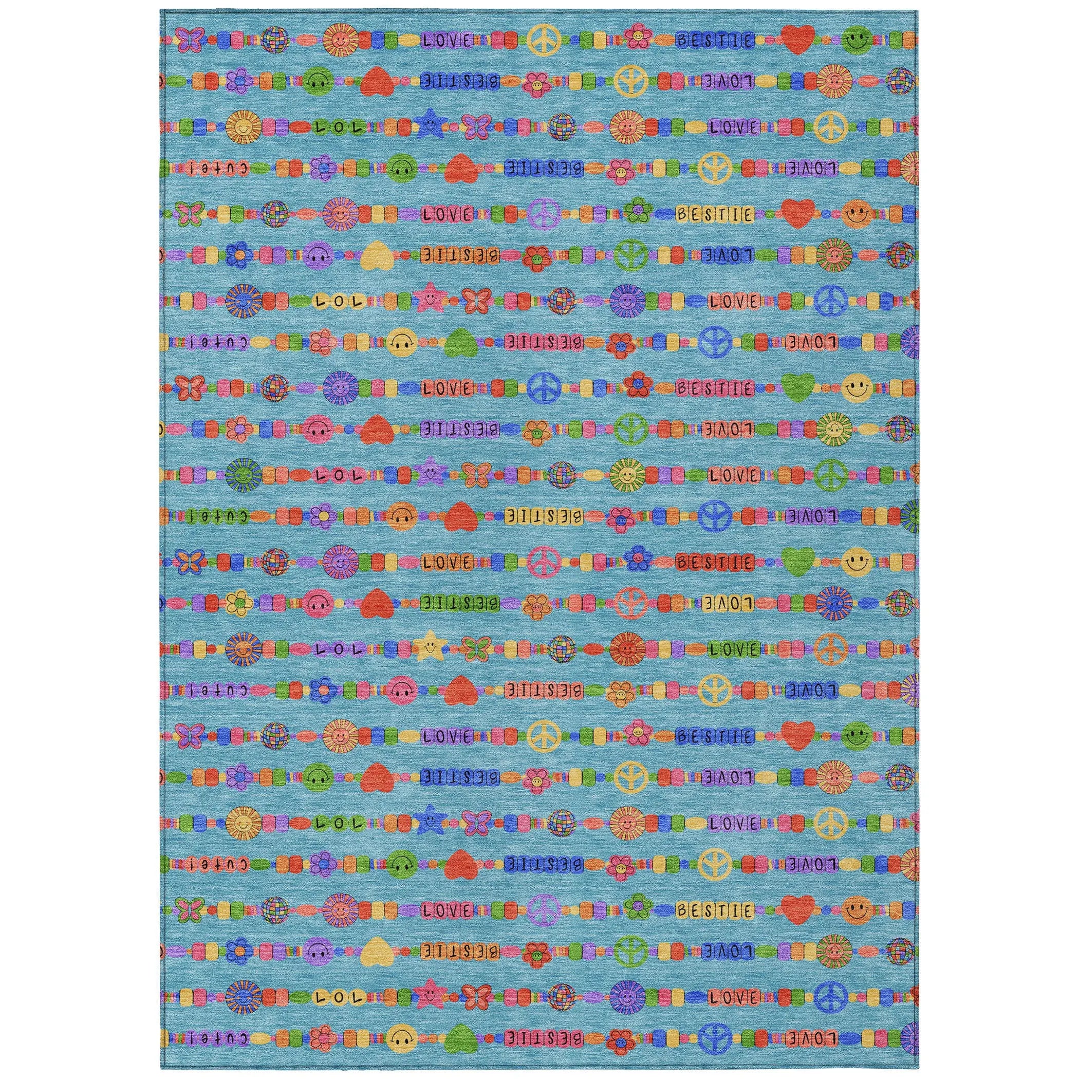 9' X 12' Teal Blue And Beige Geometric Washable Indoor Outdoor Area Rug Homeroots Outdoor