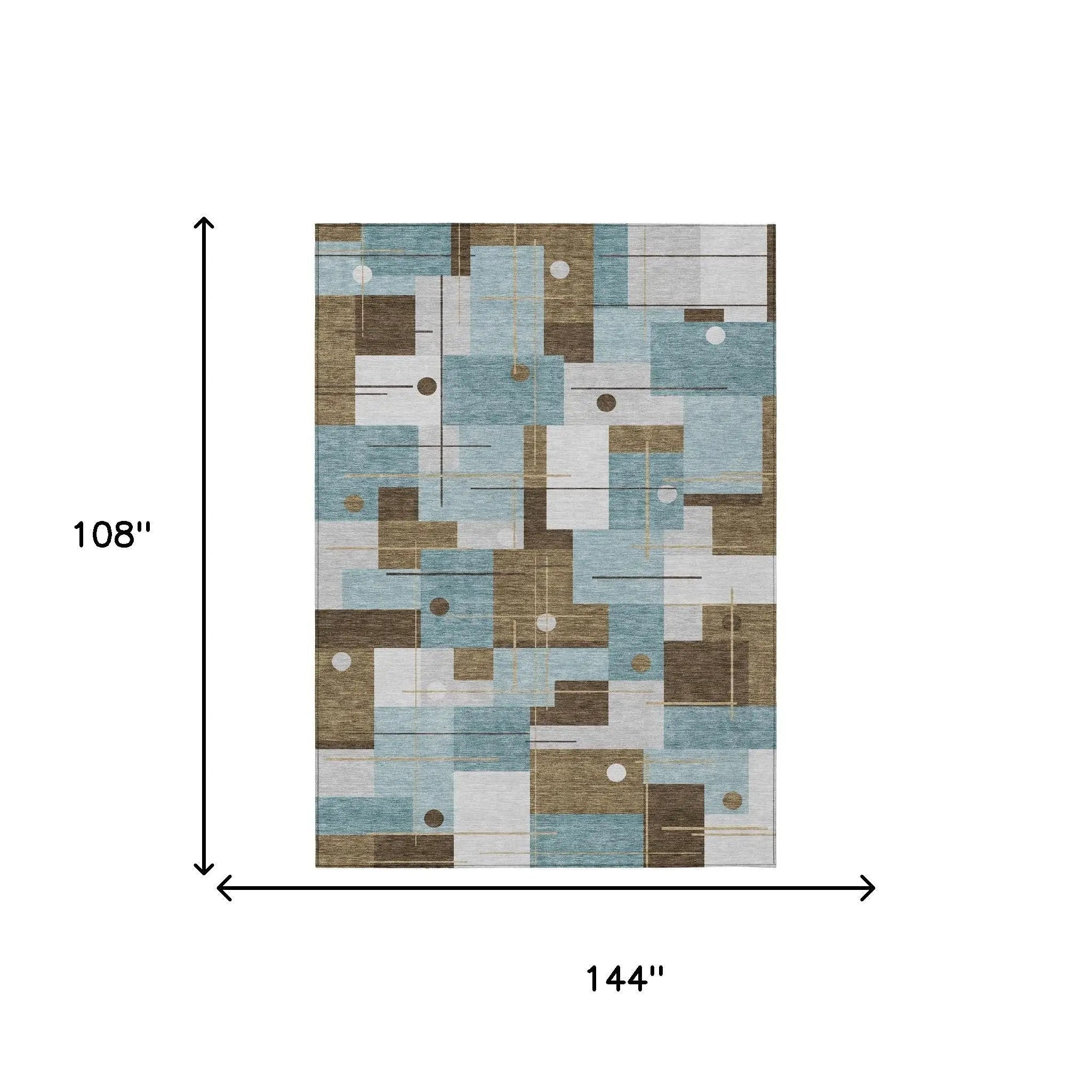9' X 12' Teal Blue And Blue Geometric Washable Indoor Outdoor Area Rug Homeroots Outdoor