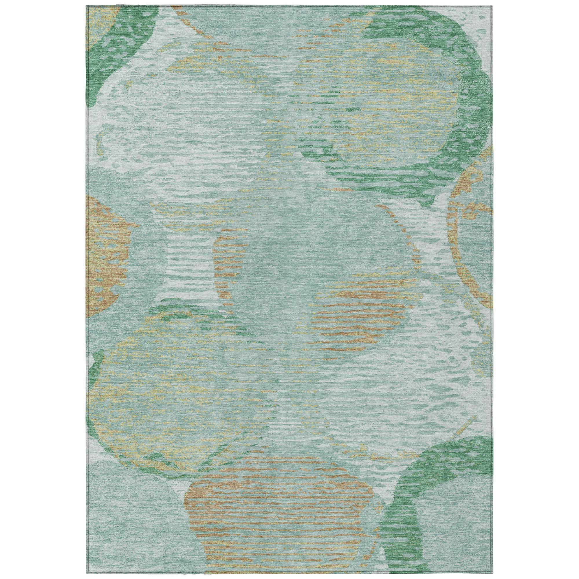 9' X 12' Teal Blue And Blue Geometric Washable Indoor Outdoor Area Rug Homeroots Outdoor