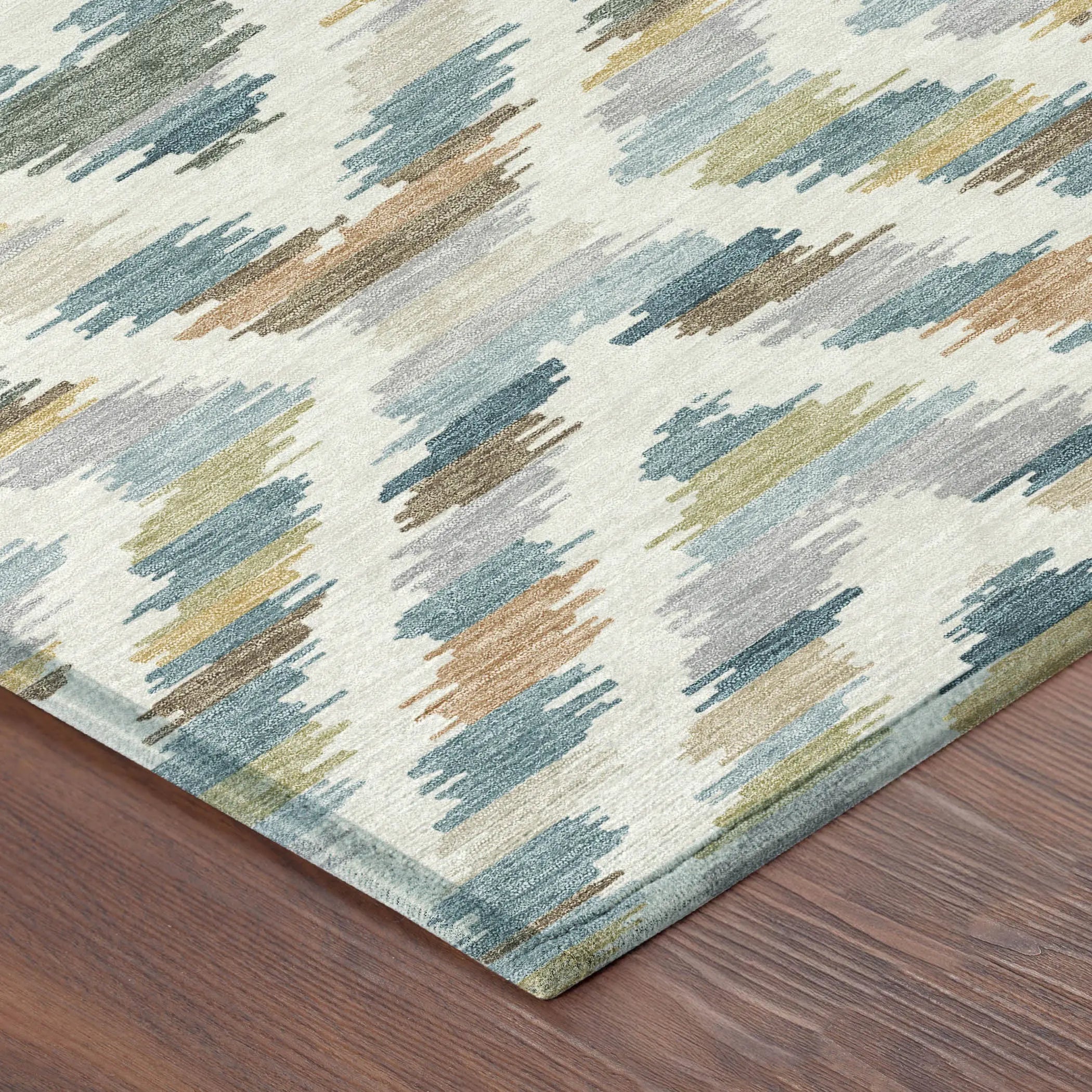 9' X 12' Teal Blue And Copper Tribal Washable Indoor Outdoor Area Rug Homeroots Outdoor