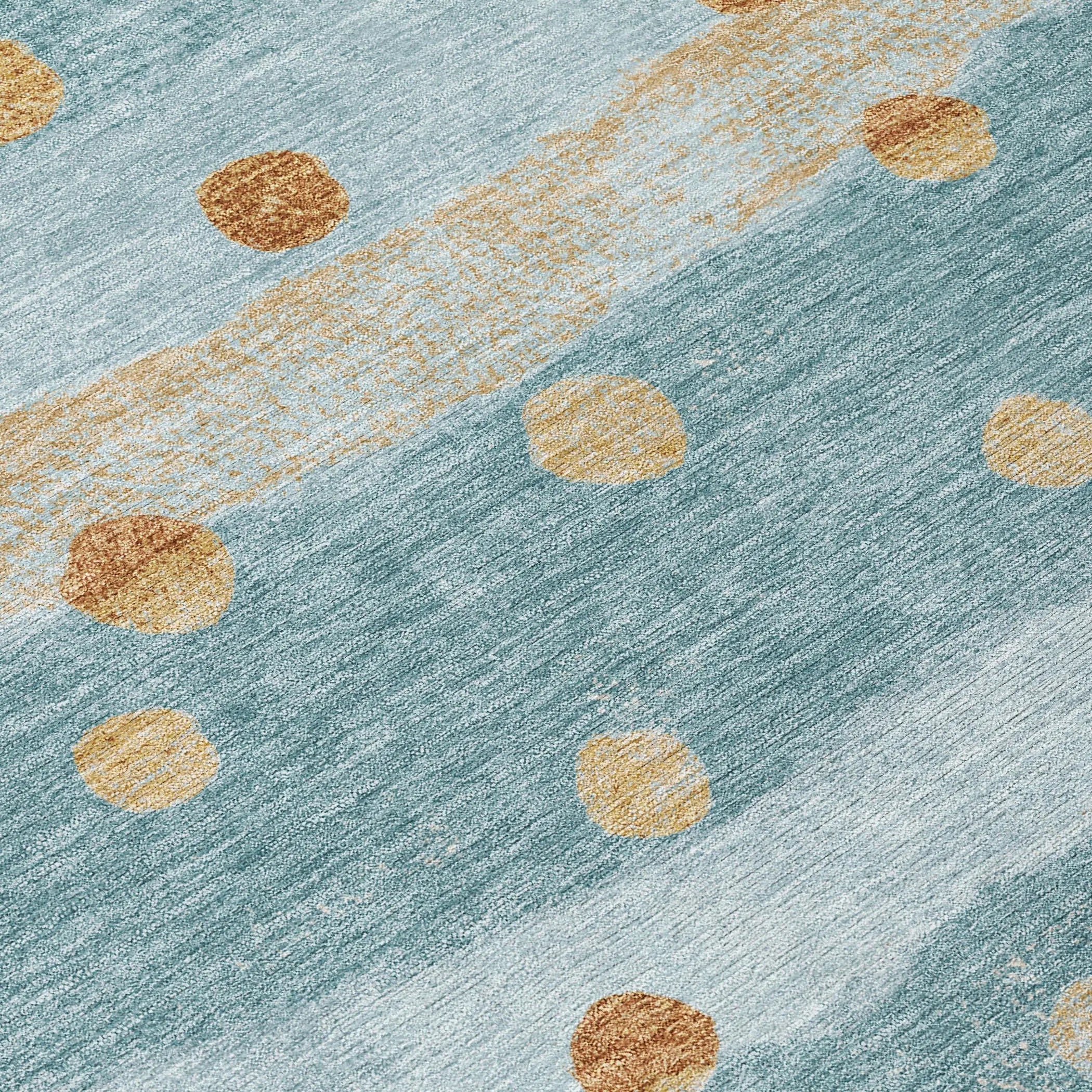 9' X 12' Teal Blue And Graphite Striped Washable Indoor Outdoor Area Rug Homeroots Outdoor