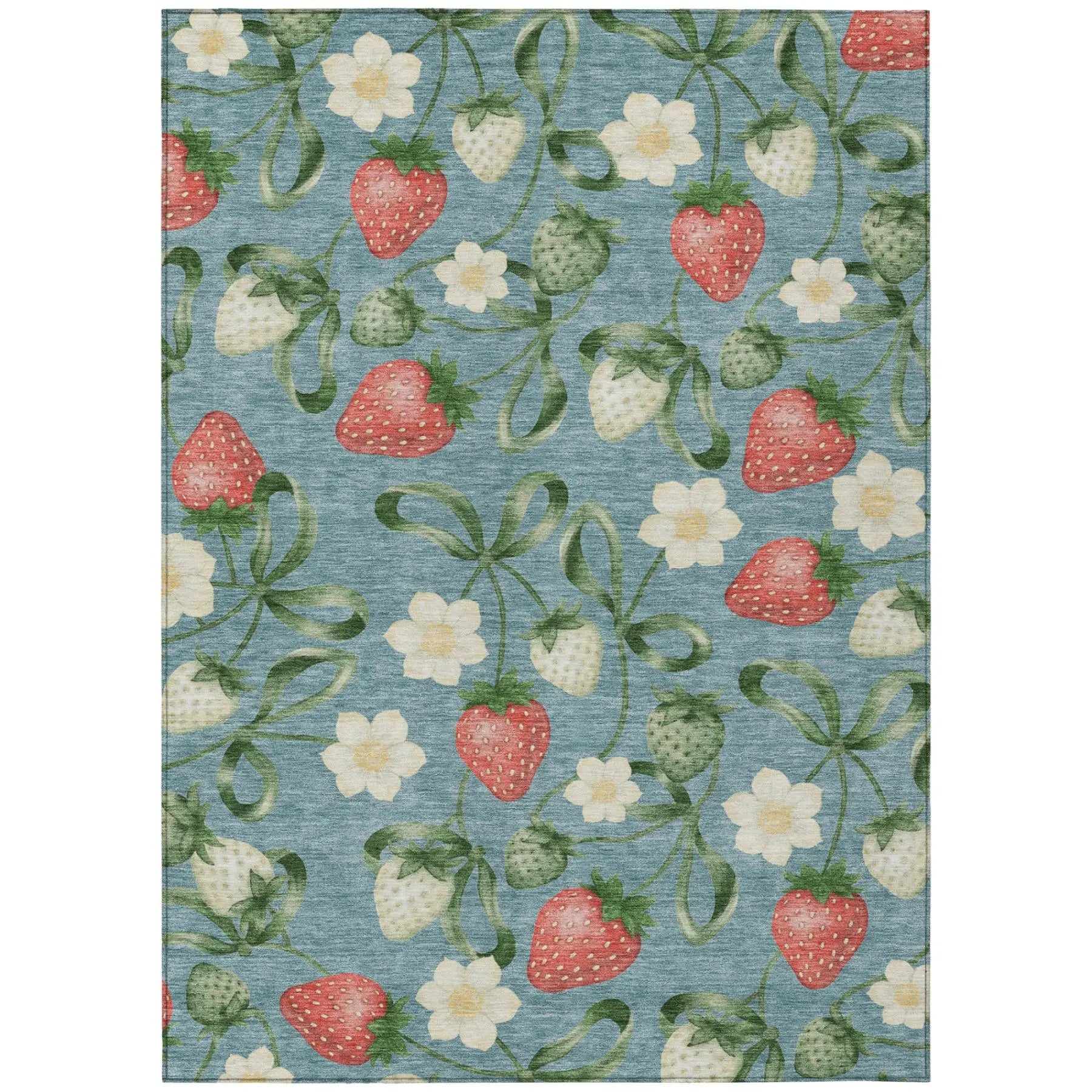 9' X 12' Teal Blue And Green Floral Washable Indoor Outdoor Area Rug Homeroots Outdoor