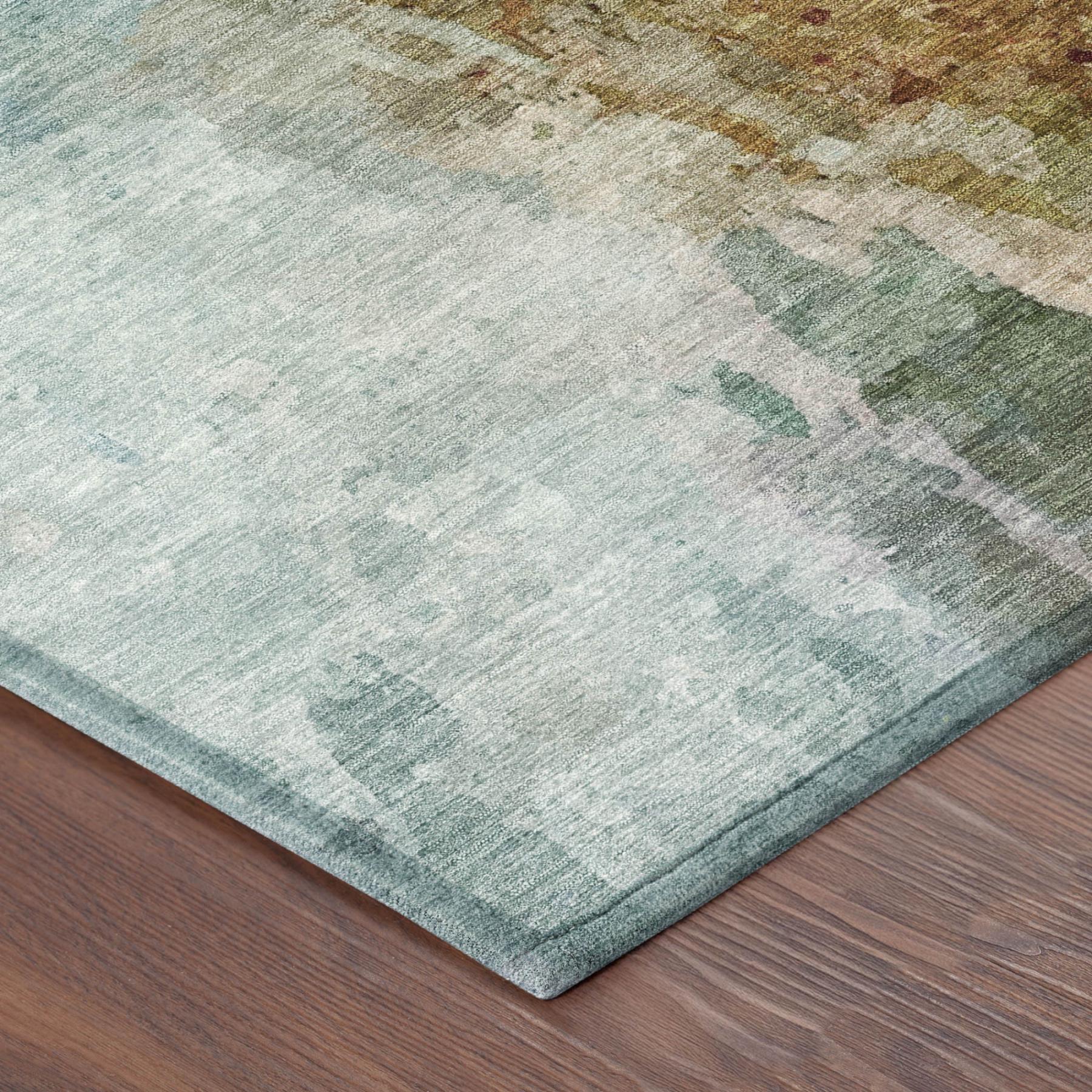 9' X 12' Teal Blue And Silver Abstract Washable Indoor Outdoor Area Rug Homeroots Outdoor