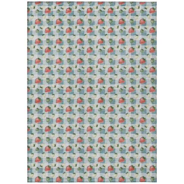 9' X 12' Teal Blue And Silver Floral Washable Indoor Outdoor Area Rug Homeroots Outdoor