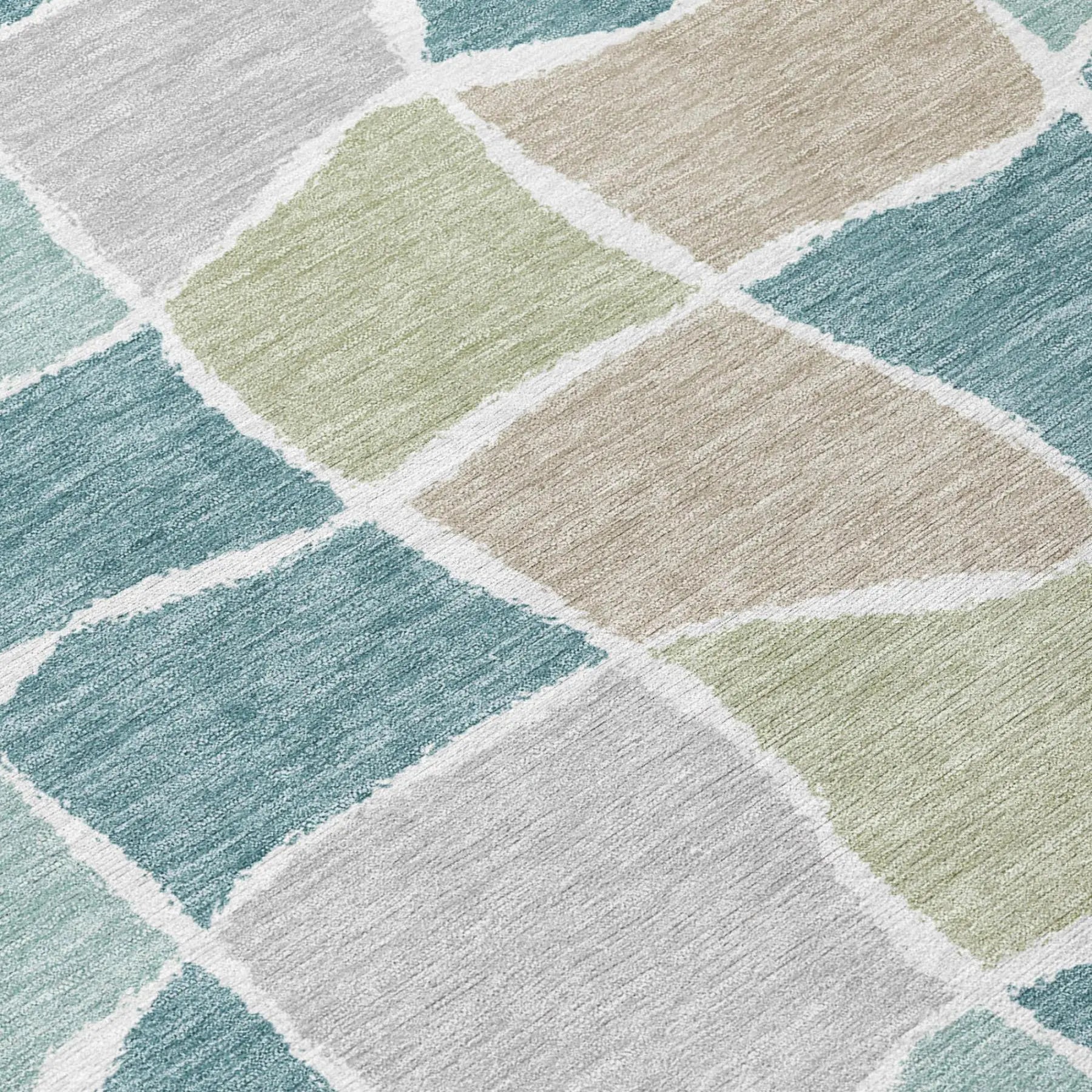 9' X 12' Teal Blue And Silver Geometric Washable Indoor Outdoor Area Rug Homeroots Outdoor