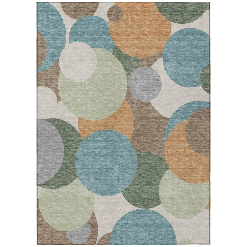9' X 12' Teal Blue And Silver Geometric Washable Indoor Outdoor Area Rug Homeroots Outdoor