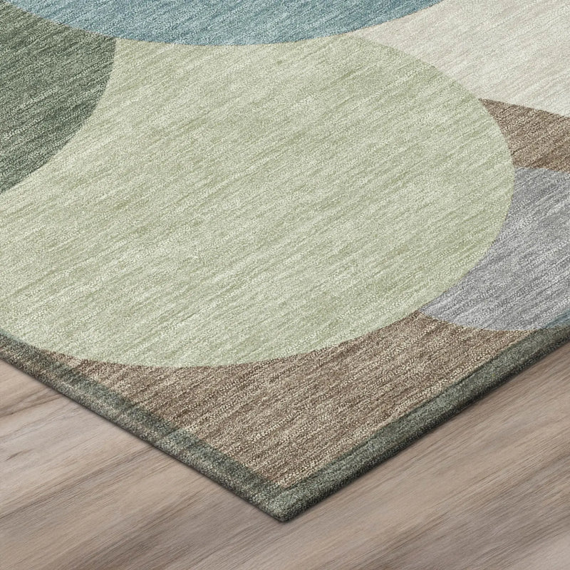 9' X 12' Teal Blue And Silver Geometric Washable Indoor Outdoor Area Rug Homeroots Outdoor