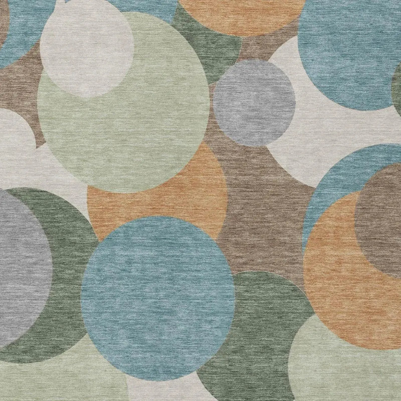 9' X 12' Teal Blue And Silver Geometric Washable Indoor Outdoor Area Rug Homeroots Outdoor