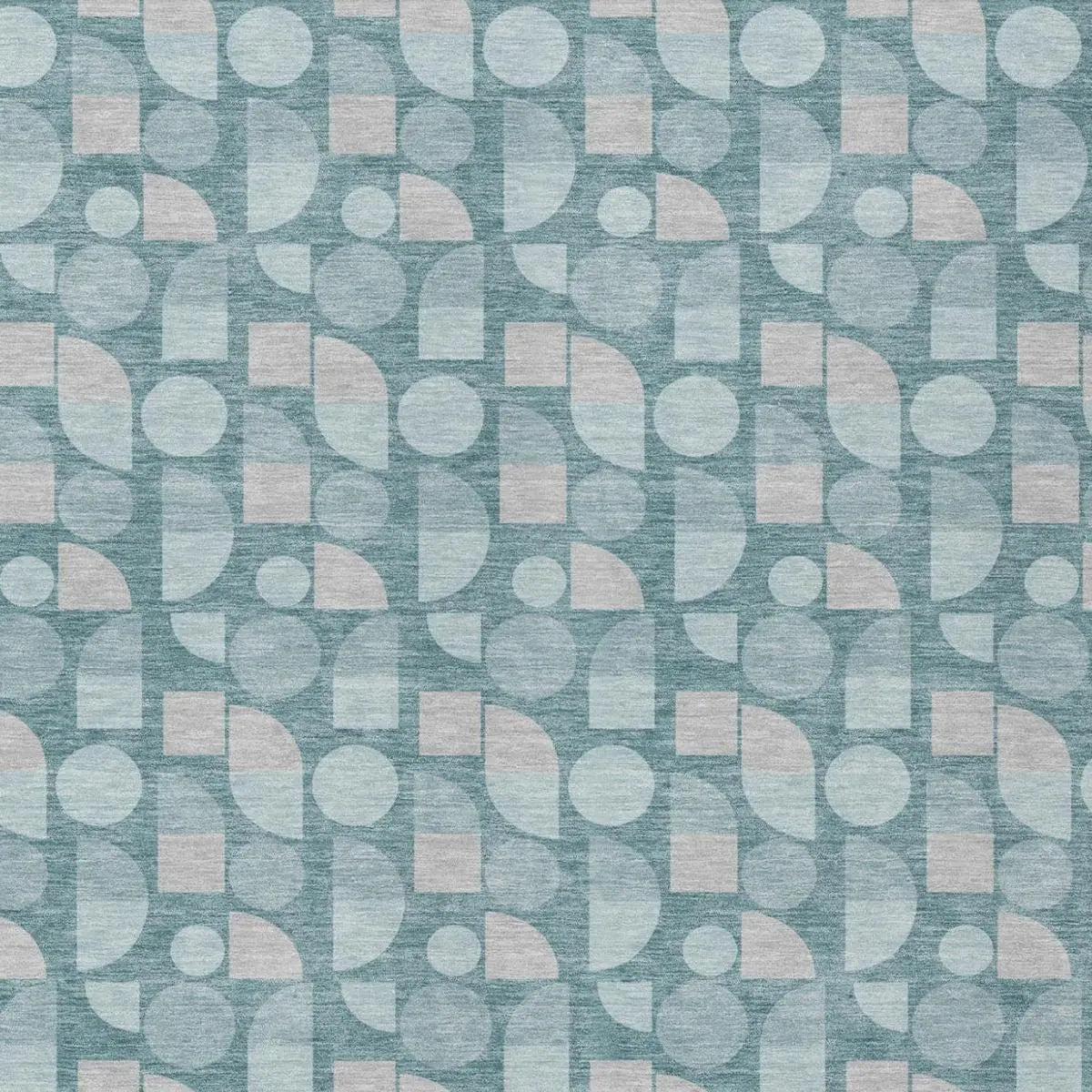 9' X 12' Teal Blue And Silver Geometric Washable Indoor Outdoor Area Rug Homeroots Outdoor