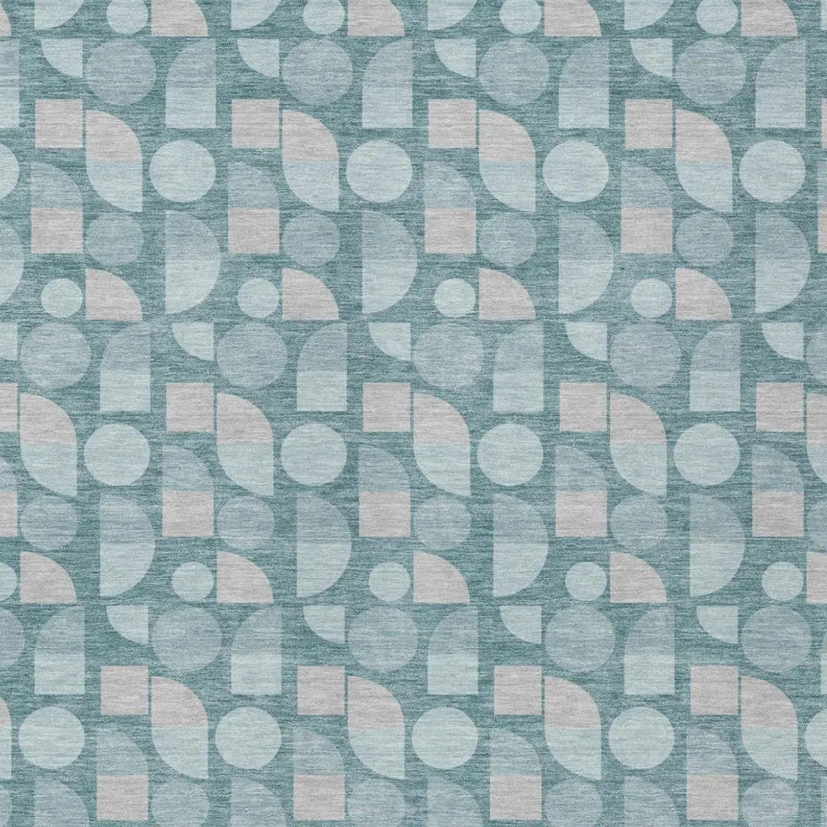 9' X 12' Teal Blue And Silver Geometric Washable Indoor Outdoor Area Rug Homeroots Outdoor