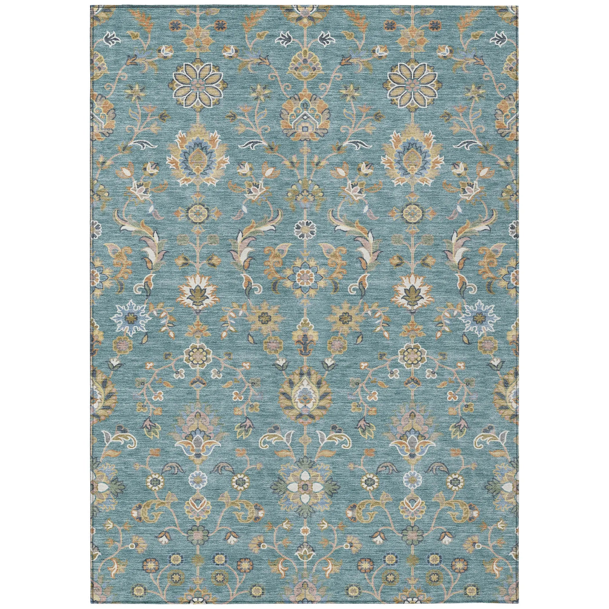 9' X 12' Teal Blue And Taupe Abstract Washable Indoor Outdoor Area Rug Homeroots Outdoor