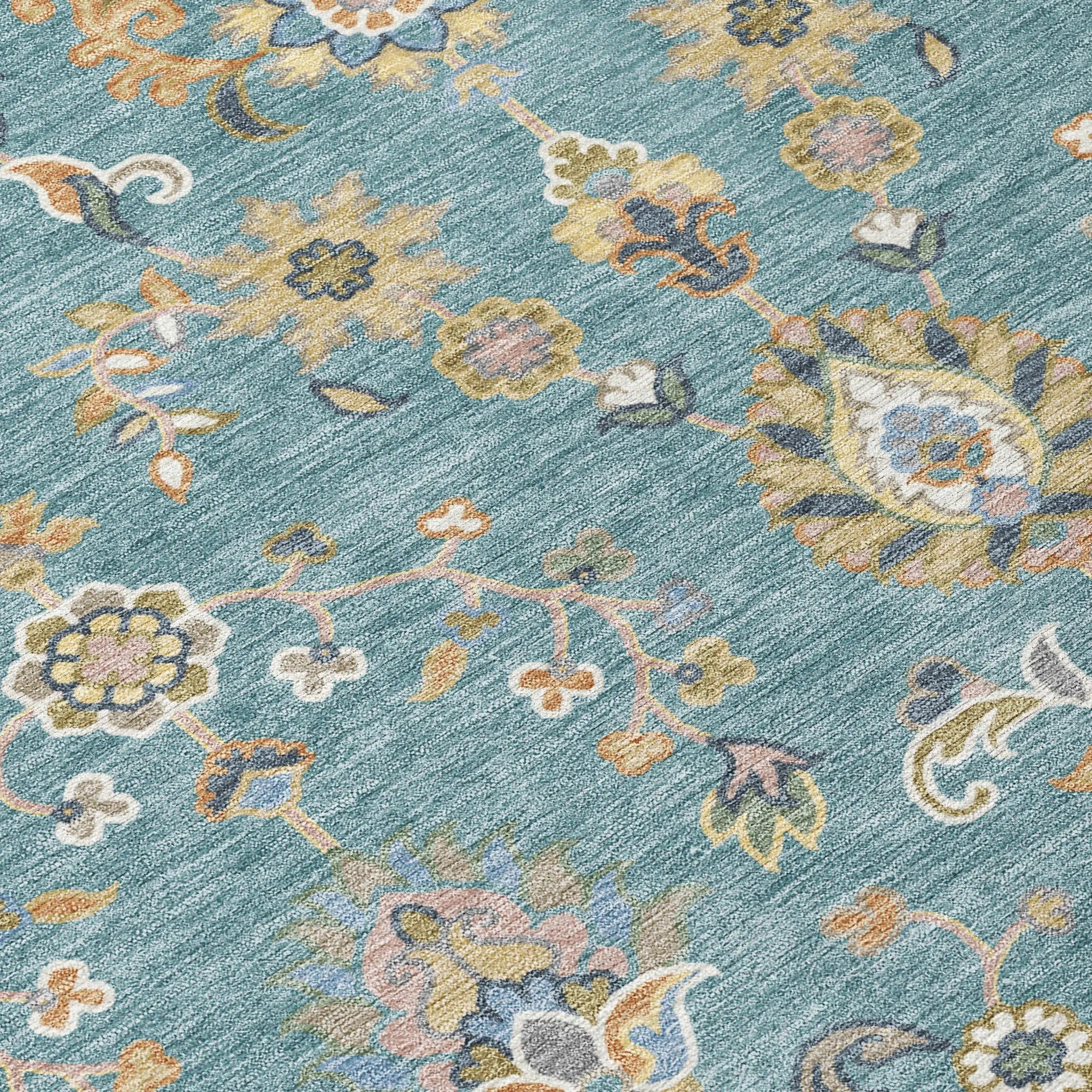 9' X 12' Teal Blue And Taupe Abstract Washable Indoor Outdoor Area Rug Homeroots Outdoor