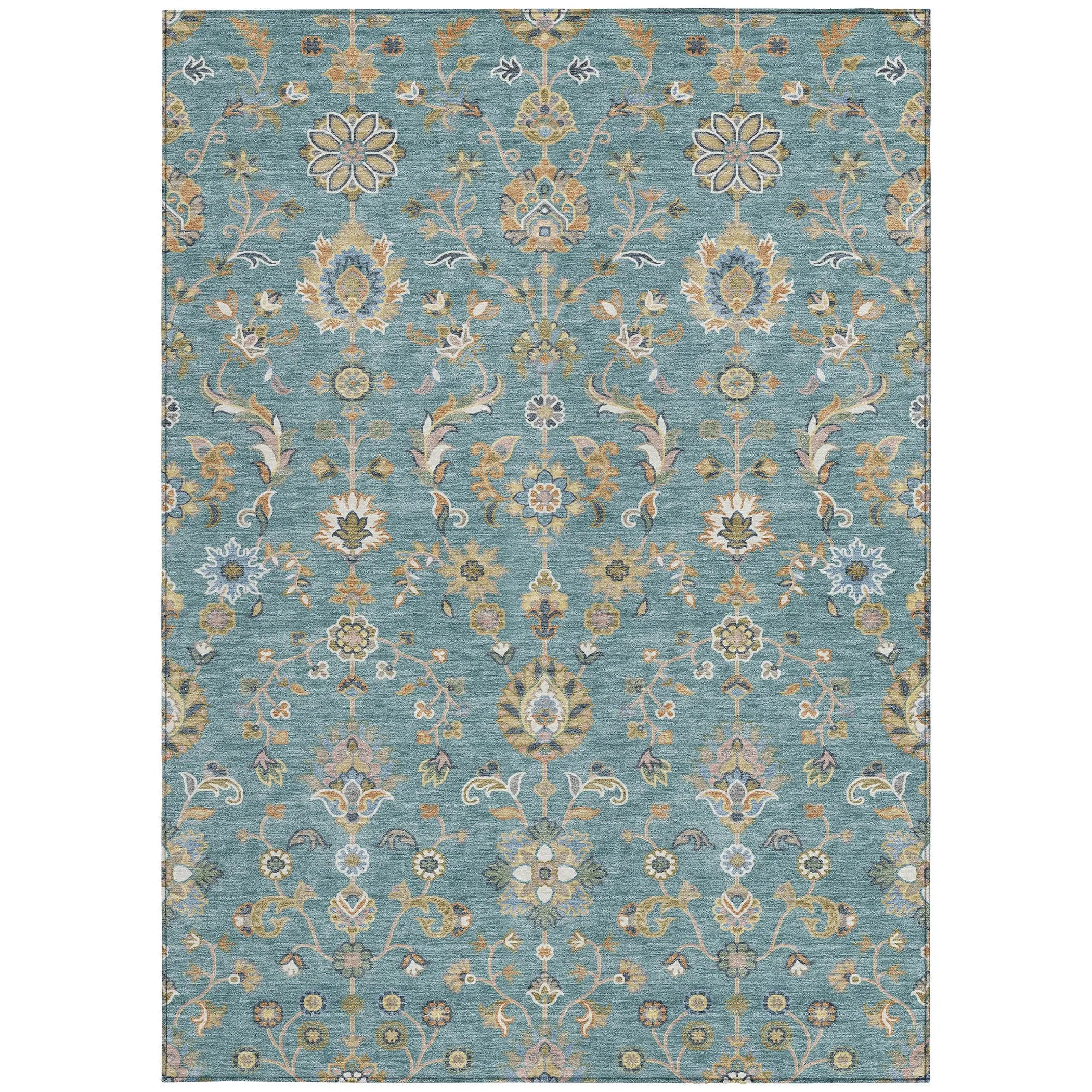 9' X 12' Teal Blue And Taupe Abstract Washable Indoor Outdoor Area Rug Homeroots Outdoor