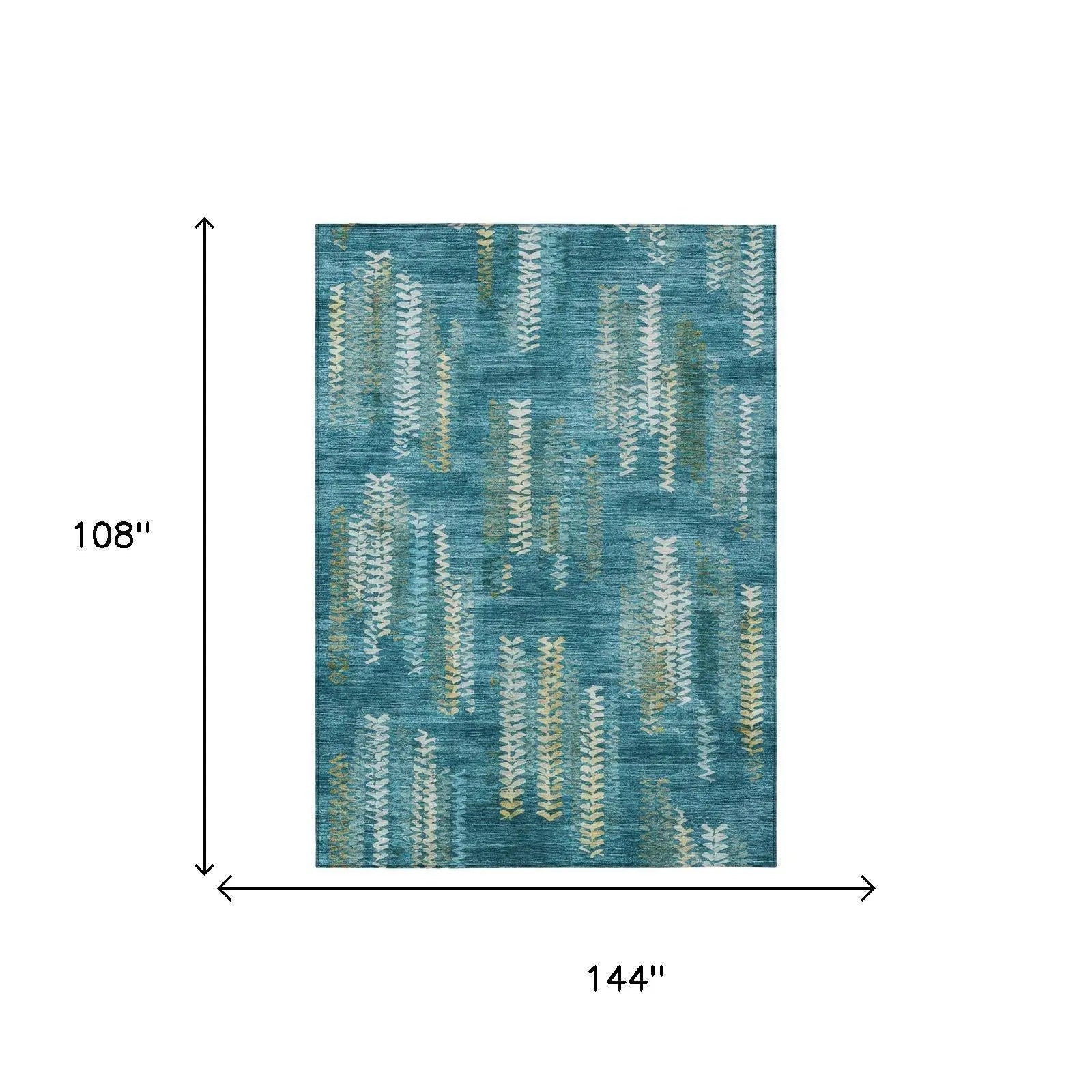 9' X 12' Teal Blue And Turquoise Striped Washable Indoor Outdoor Area Rug Homeroots Outdoor