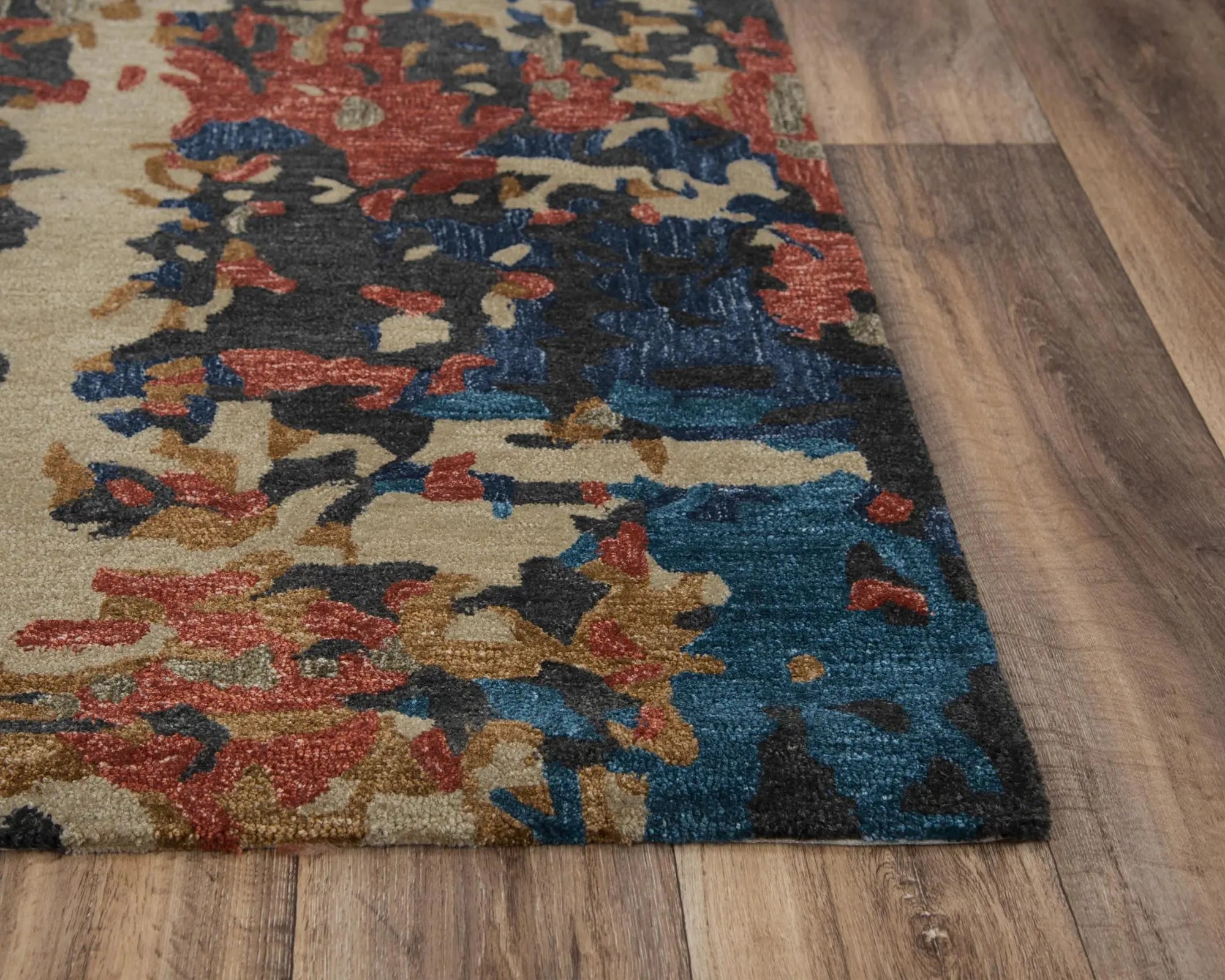 9' X 12' Teal Rust And Beige Abstract Hand Tufted Area Rug Homeroots Home Decor