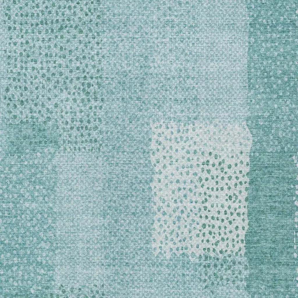 9' X 12' Turquoise And Teal Blue Abstract Washable Indoor Outdoor Area Rug Homeroots Outdoor