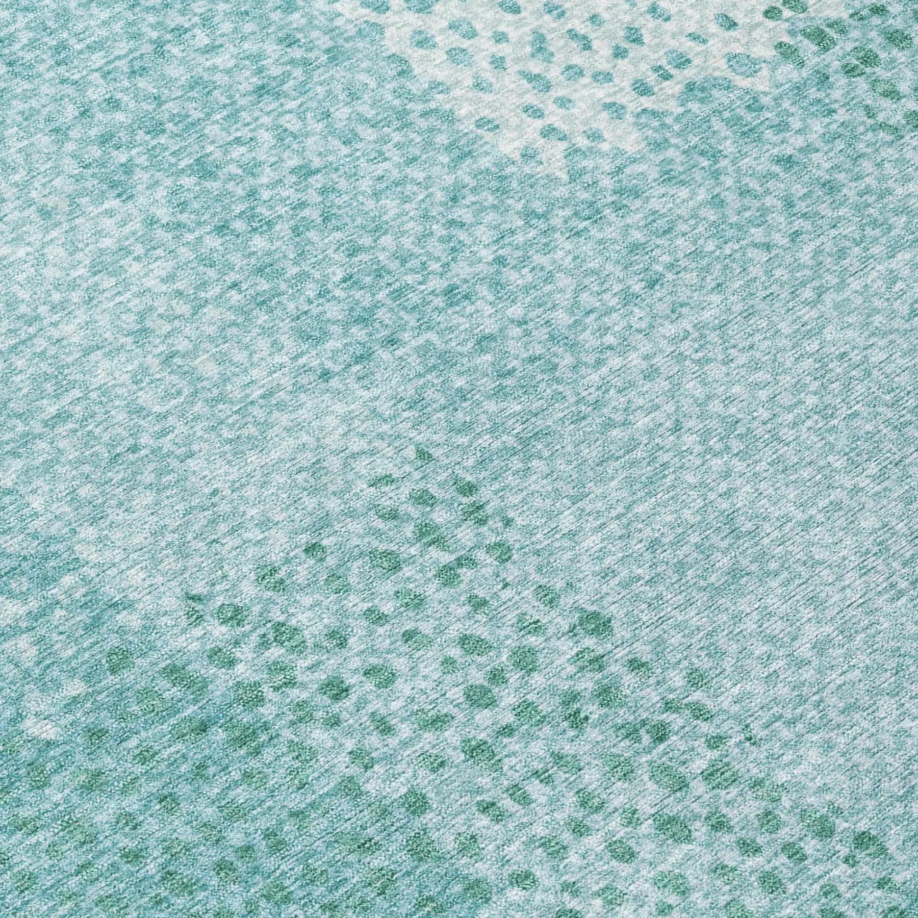 9' X 12' Turquoise And Teal Blue Abstract Washable Indoor Outdoor Area Rug Homeroots Outdoor