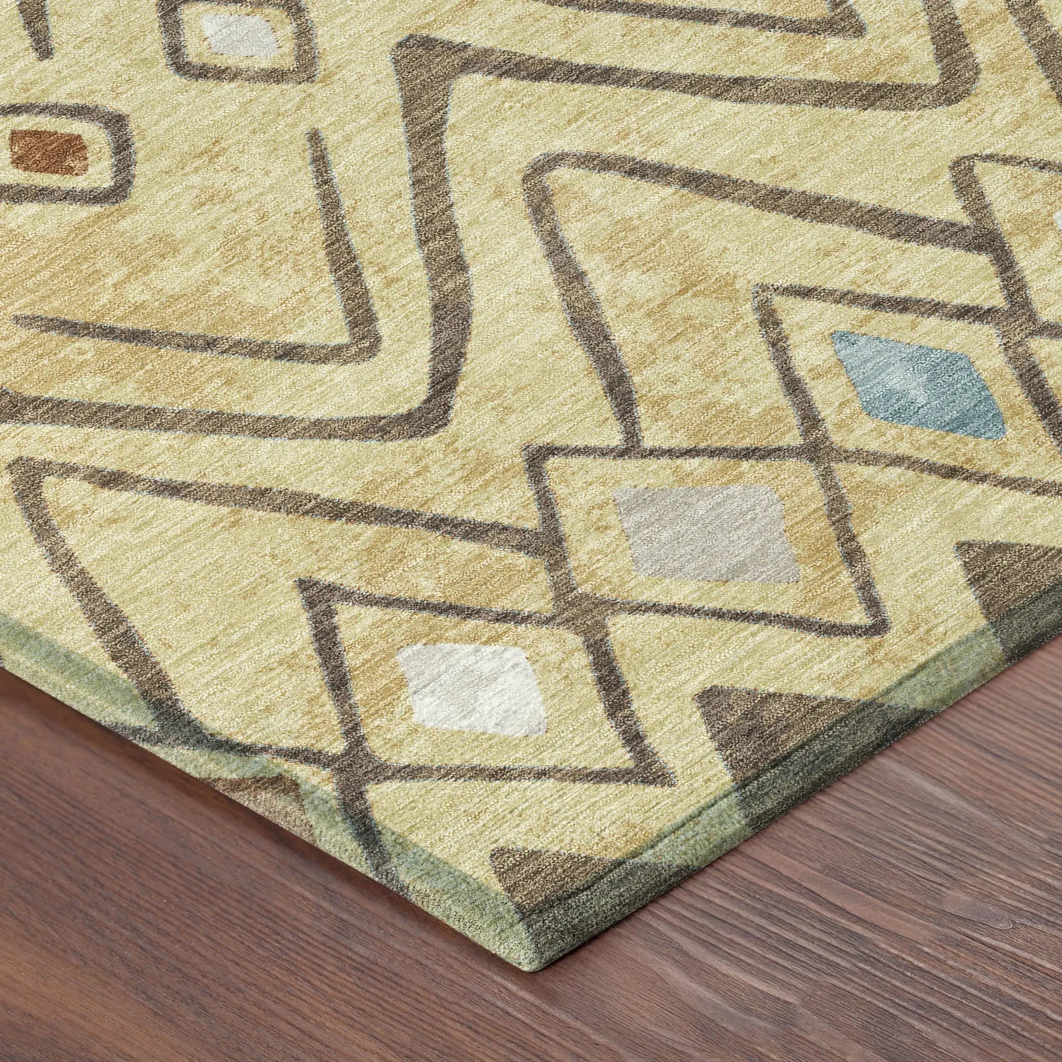 9' X 12' Wheat And Brown Geometric Washable Indoor Outdoor Area Rug Homeroots Outdoor