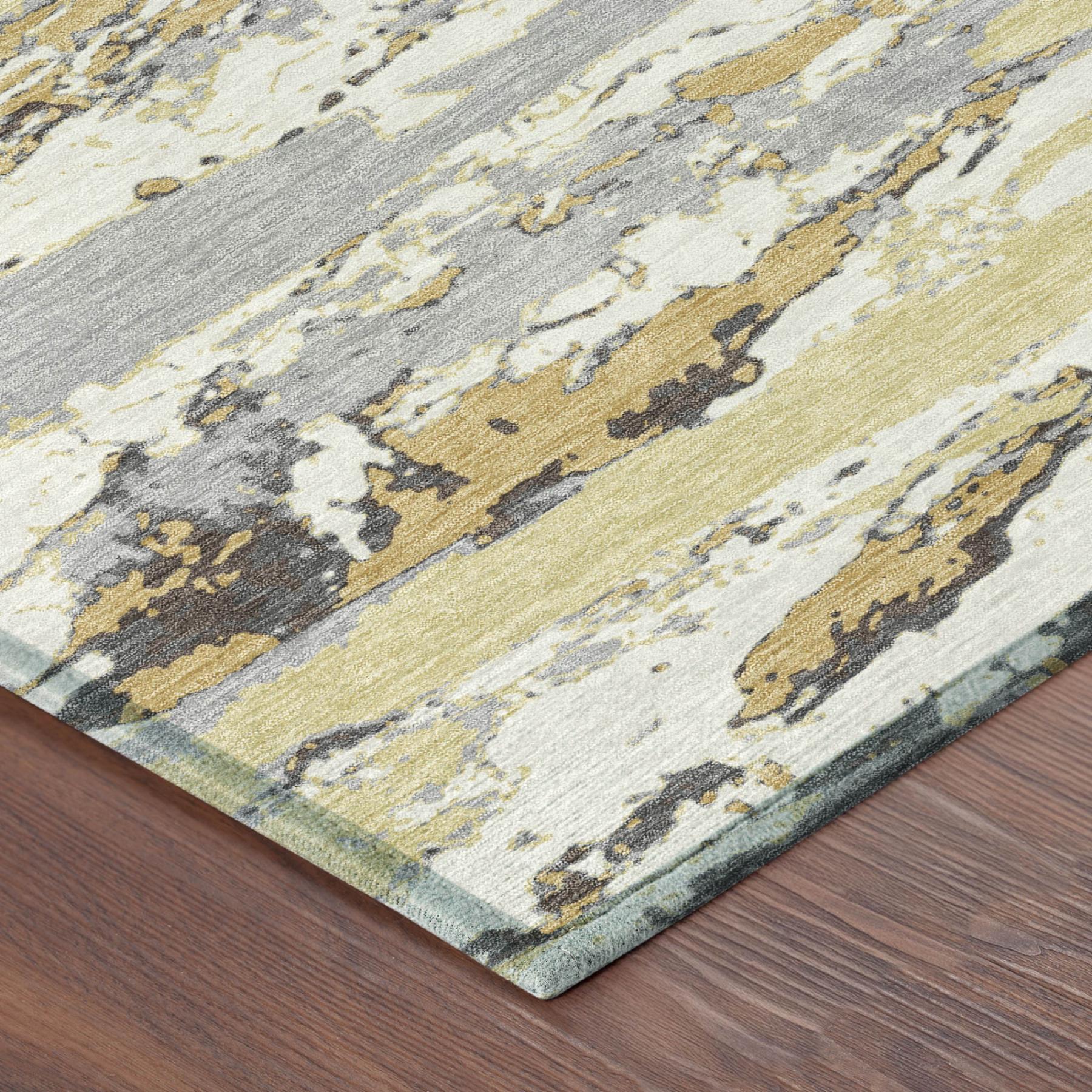 9' X 12' Wheat And Gold Abstract Washable Indoor Outdoor Area Rug Homeroots Outdoor