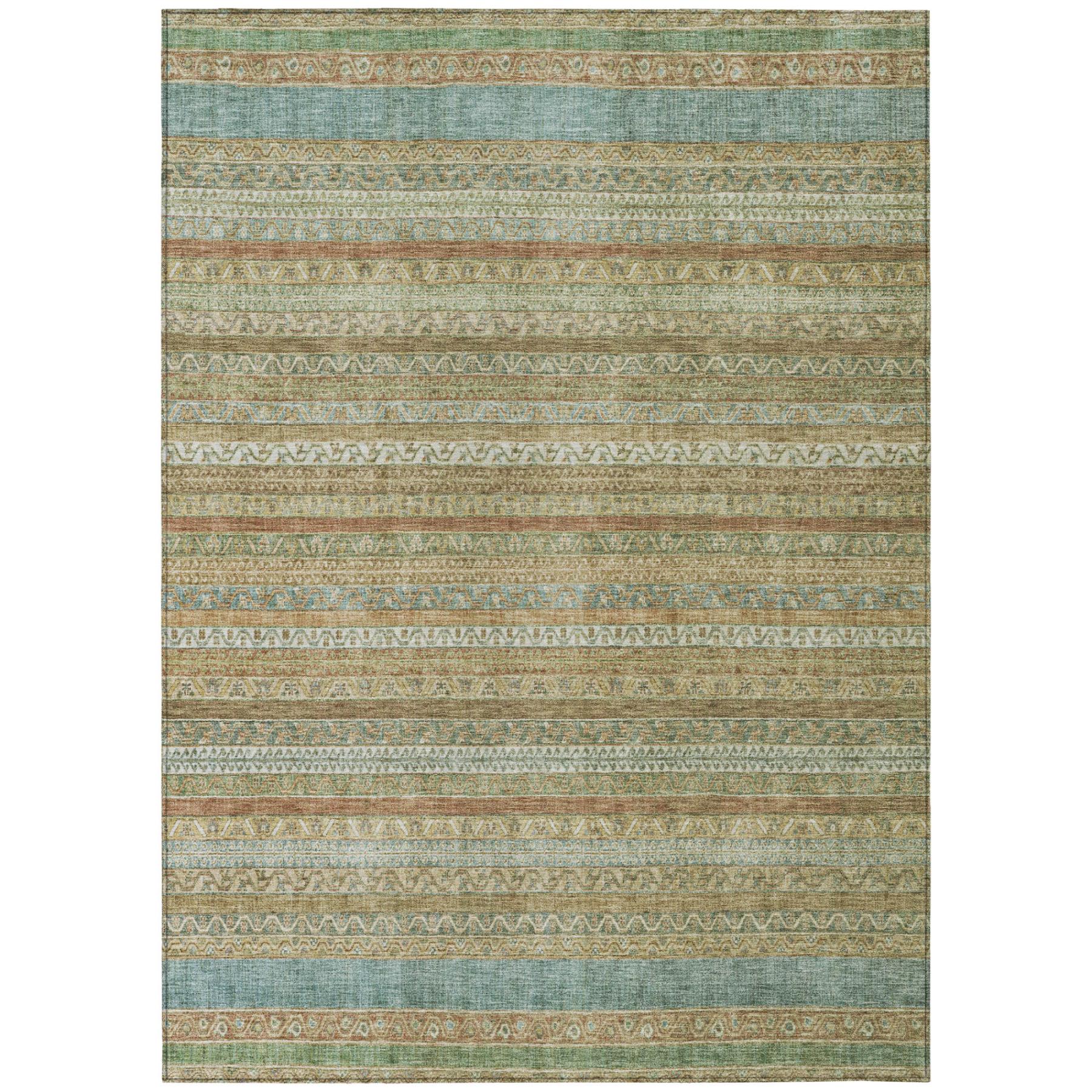 9' X 12' Wheat And Gold Striped Washable Indoor Outdoor Area Rug Homeroots Outdoor