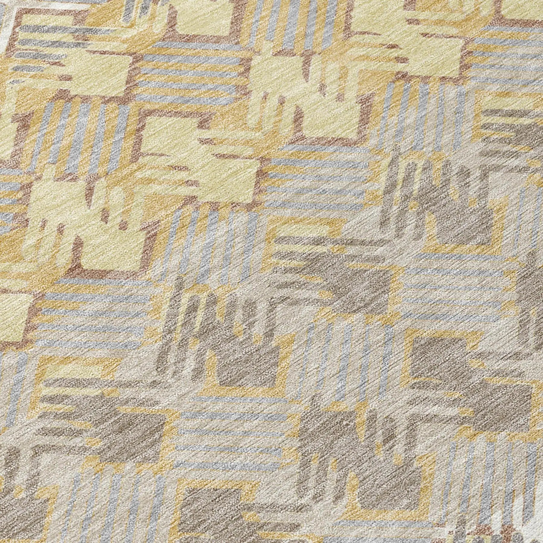 9' X 12' Wheat And Gold Striped Washable Indoor Outdoor Area Rug Homeroots Outdoor
