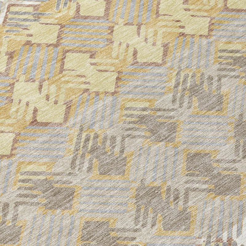 9' X 12' Wheat And Gold Striped Washable Indoor Outdoor Area Rug Homeroots Outdoor