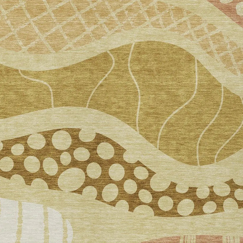 9' X 12' Wheat And Graphite Abstract Washable Indoor Outdoor Area Rug Homeroots Outdoor