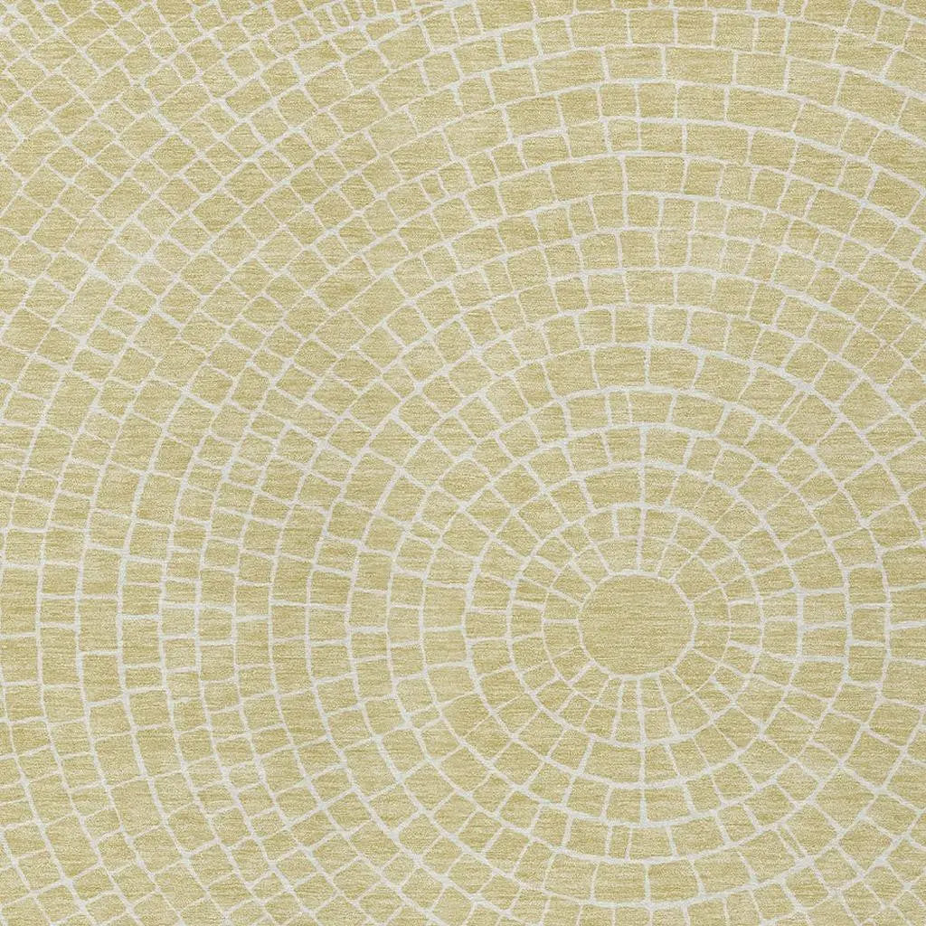 9' X 12' Wheat And Ivory Geometric Washable Indoor Outdoor Area Rug Homeroots Outdoor
