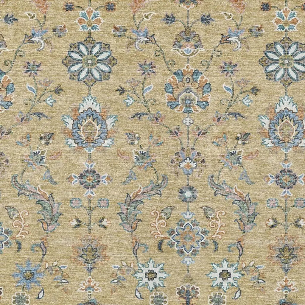 9' X 12' Wheat And Taupe Abstract Washable Indoor Outdoor Area Rug Homeroots Outdoor