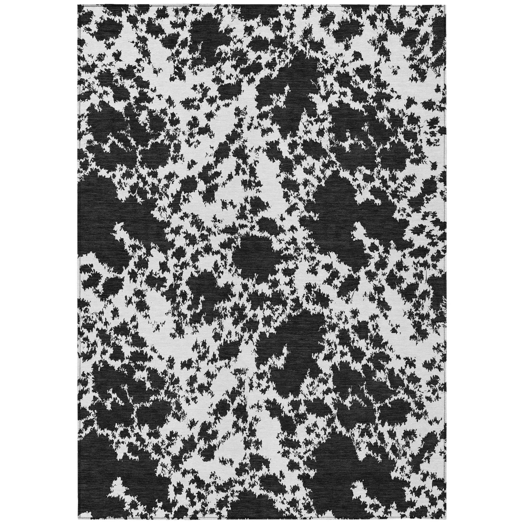 9' X 12' White And Ivory Abstract Washable Indoor Outdoor Area Rug Homeroots Outdoor