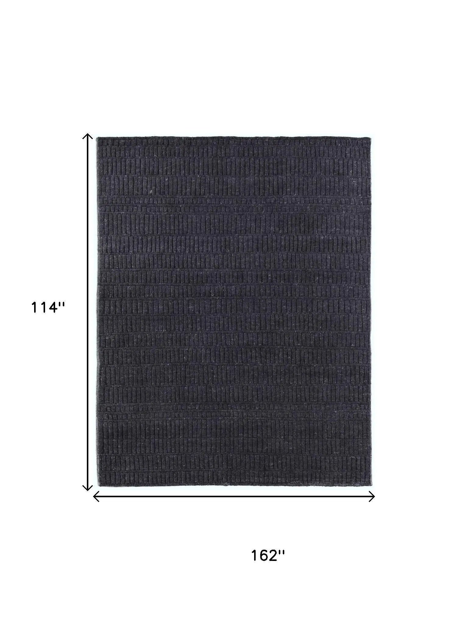 9' X 13' Black And Gray Wool Hand Knotted Area Rug Homeroots Home Decor