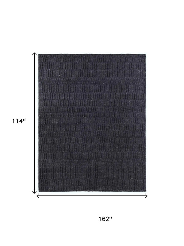 9' X 13' Black And Gray Wool Hand Knotted Area Rug Homeroots Home Decor