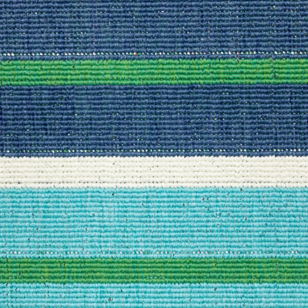 9' X 13' Blue and Green Geometric Stain Resistant Indoor Outdoor Area Rug Homeroots Outdoor