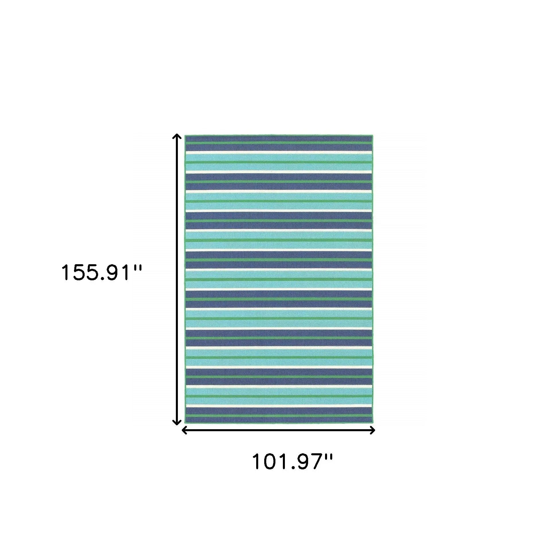 9' X 13' Blue and Green Geometric Stain Resistant Indoor Outdoor Area Rug Homeroots Outdoor