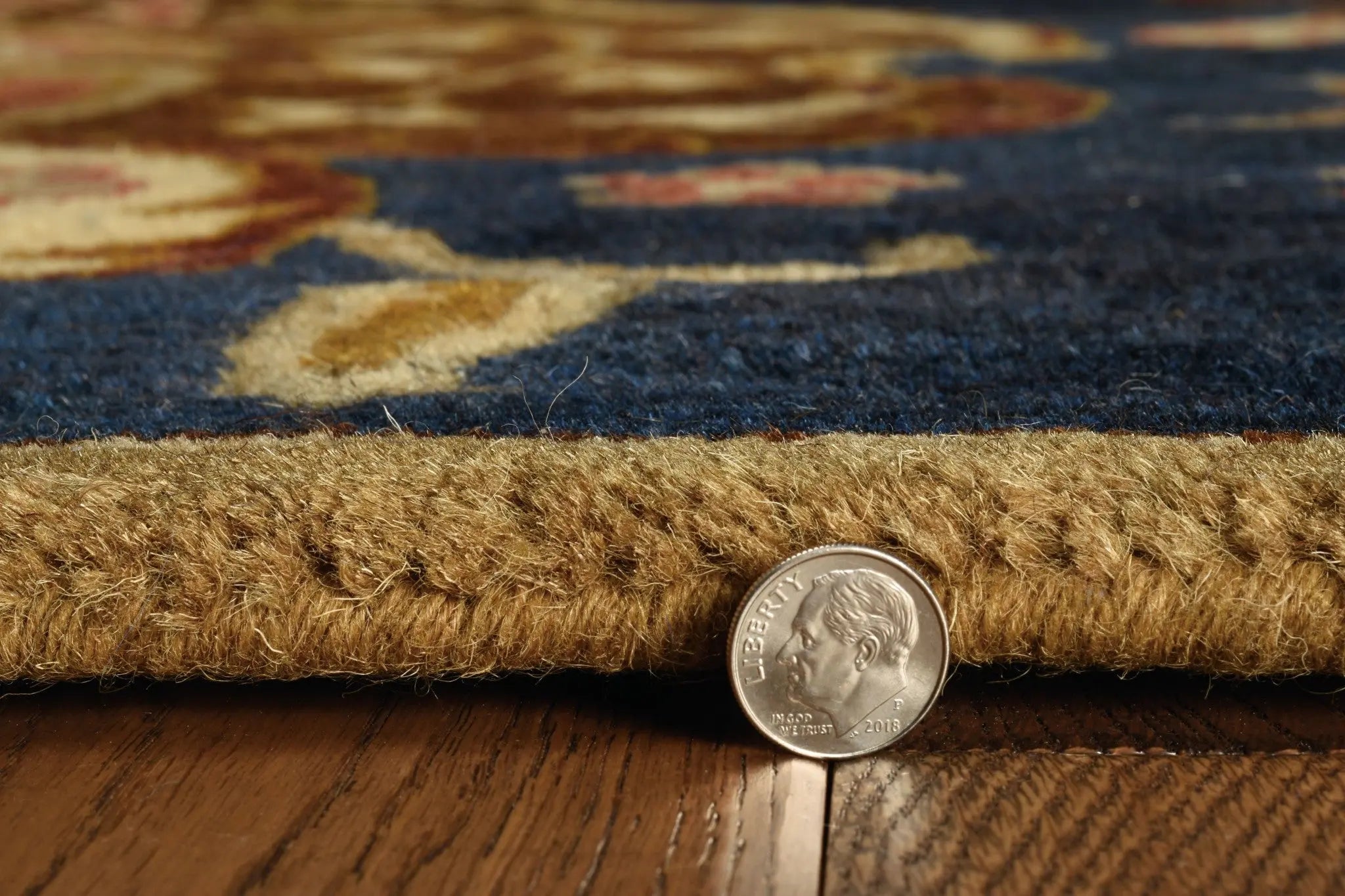9' X 13' Navy Blue Orange And Brown Wool Medallion Hand Tufted Area Rug Homeroots Home Decor