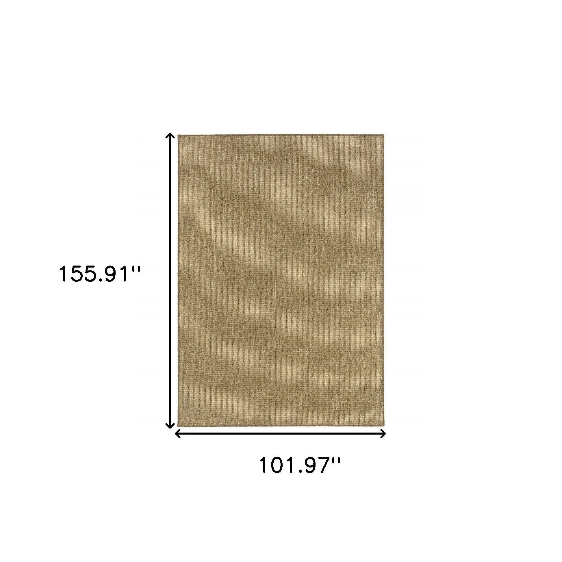 9' X 13' Tan Stain Resistant Indoor Outdoor Area Rug Homeroots Outdoor