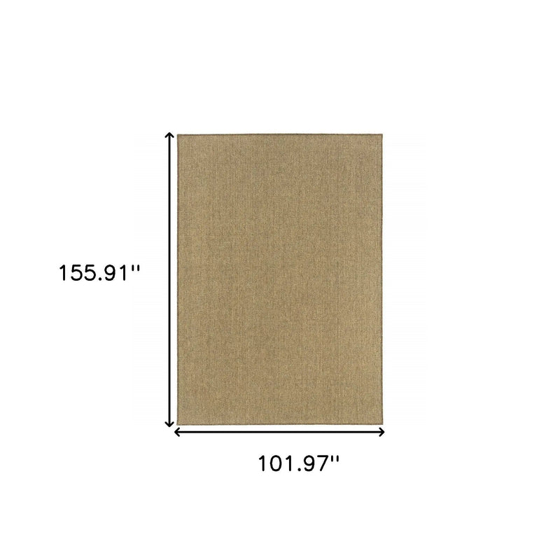 9' X 13' Tan Stain Resistant Indoor Outdoor Area Rug Homeroots Outdoor