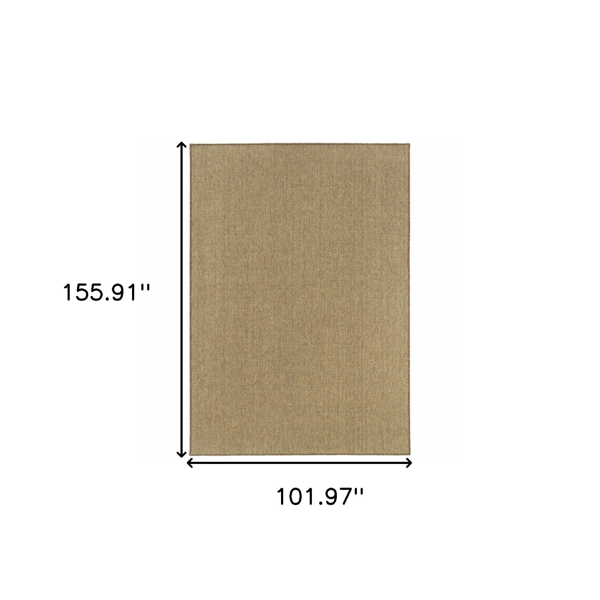 9' X 13' Tan Stain Resistant Indoor Outdoor Area Rug Homeroots Outdoor