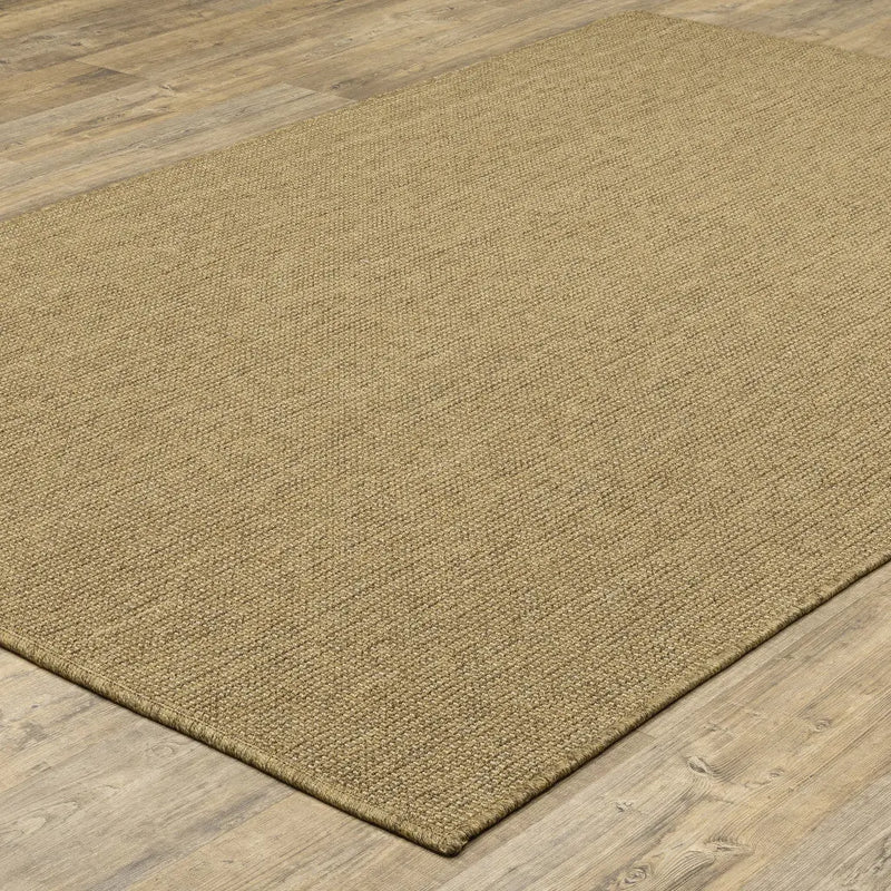 9' X 13' Tan Stain Resistant Indoor Outdoor Area Rug Homeroots Outdoor
