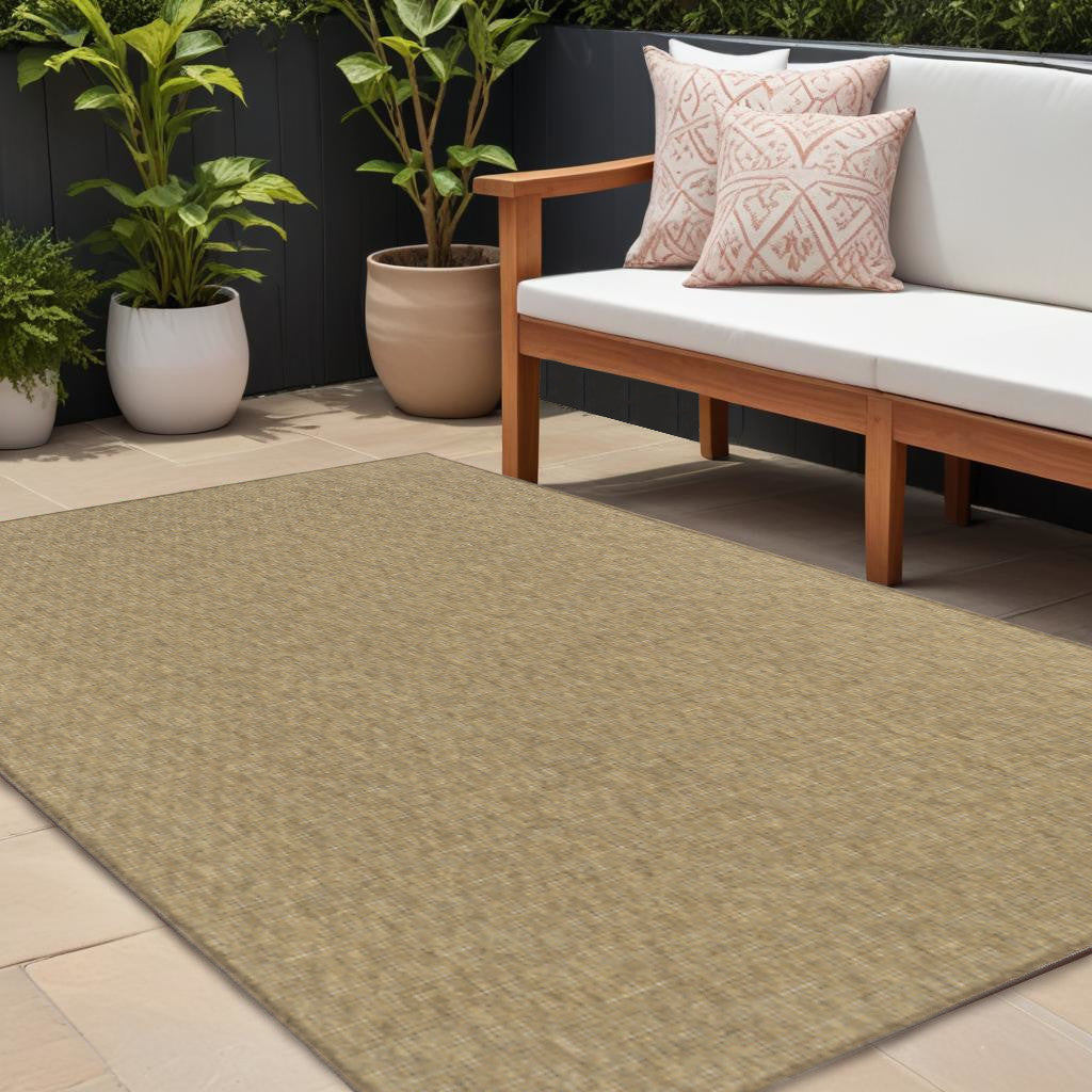 9' X 13' Tan Stain Resistant Indoor Outdoor Area Rug Homeroots Outdoor