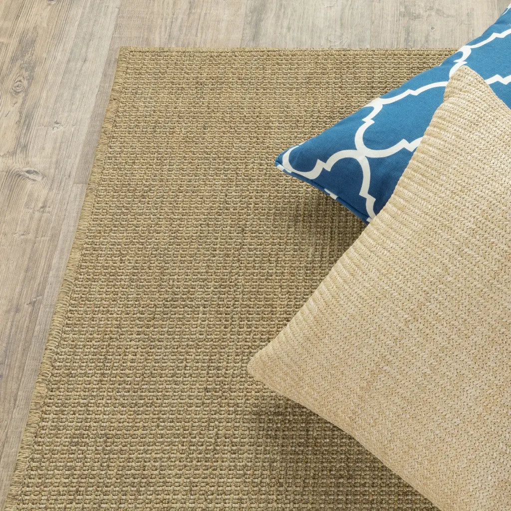9' X 13' Tan Stain Resistant Indoor Outdoor Area Rug Homeroots Outdoor
