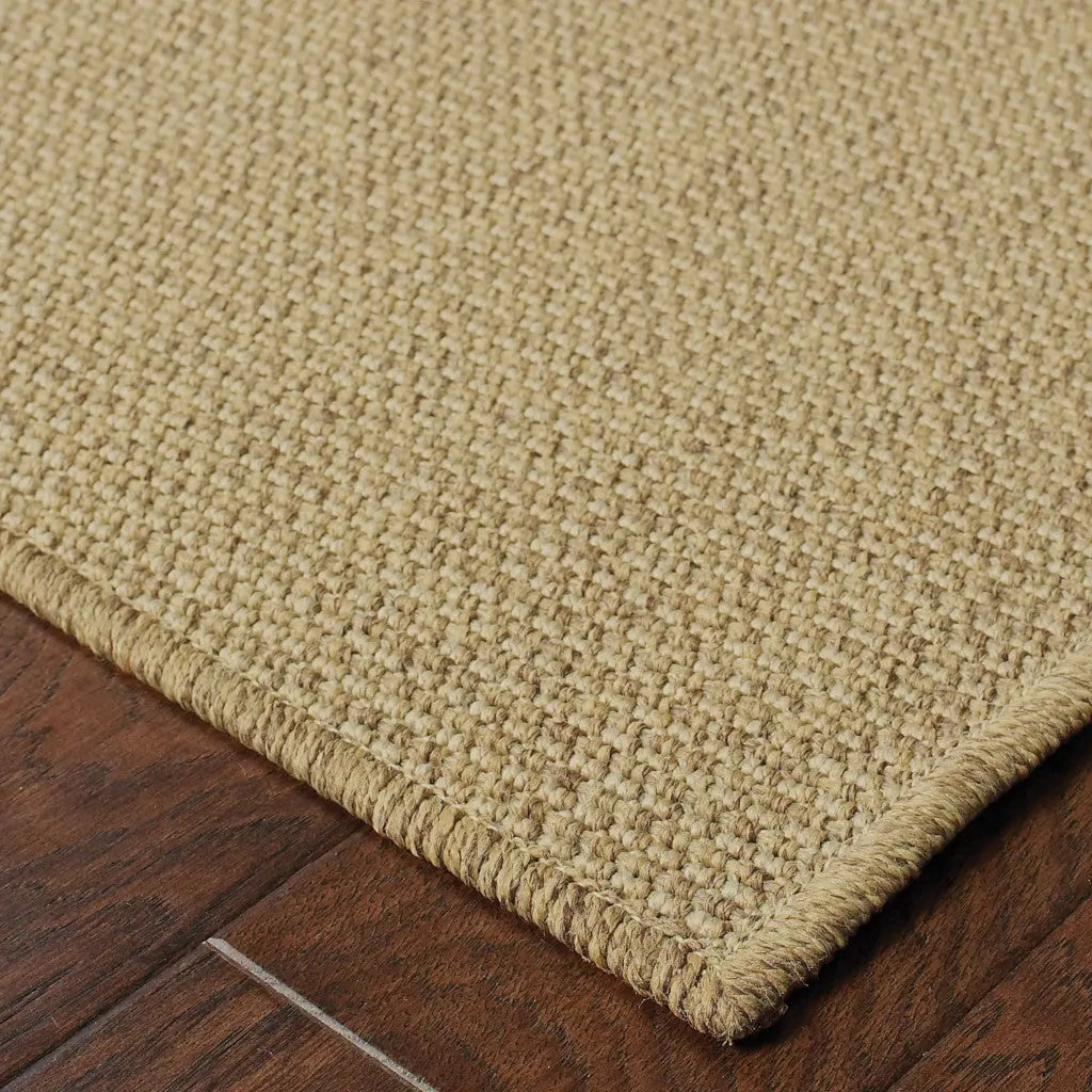 9' X 13' Tan Stain Resistant Indoor Outdoor Area Rug Homeroots Outdoor