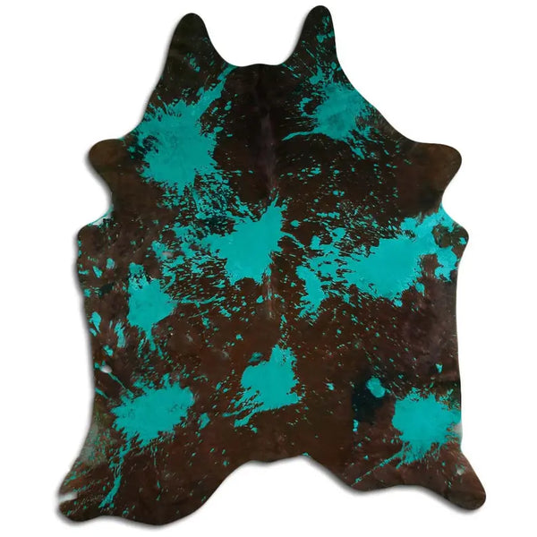ACID WASHED HAIR ON COWHIDE DISTRESSED EMERALD GREEN MODA-DBK
